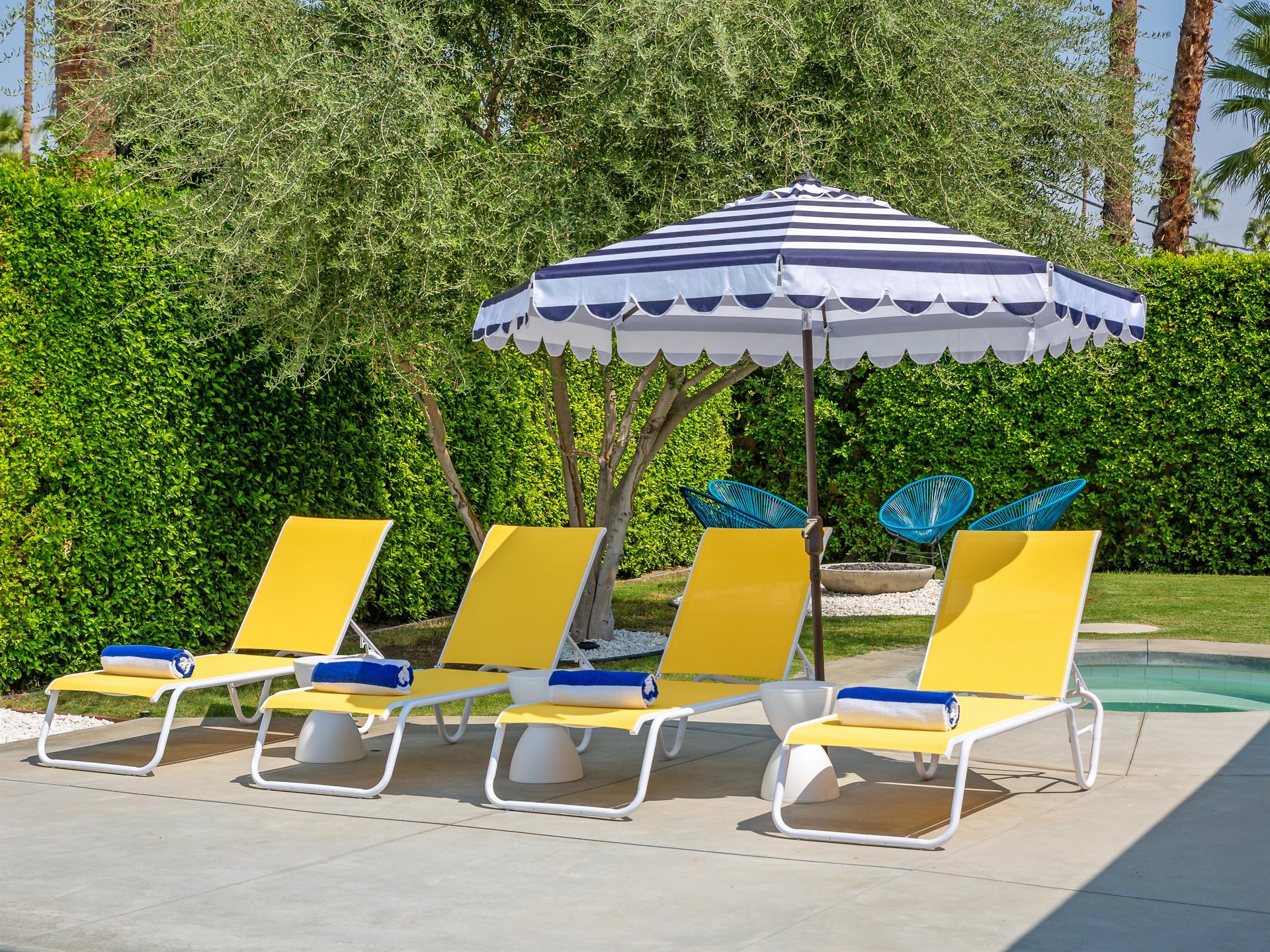Lounge chairs for relaxing by the pool