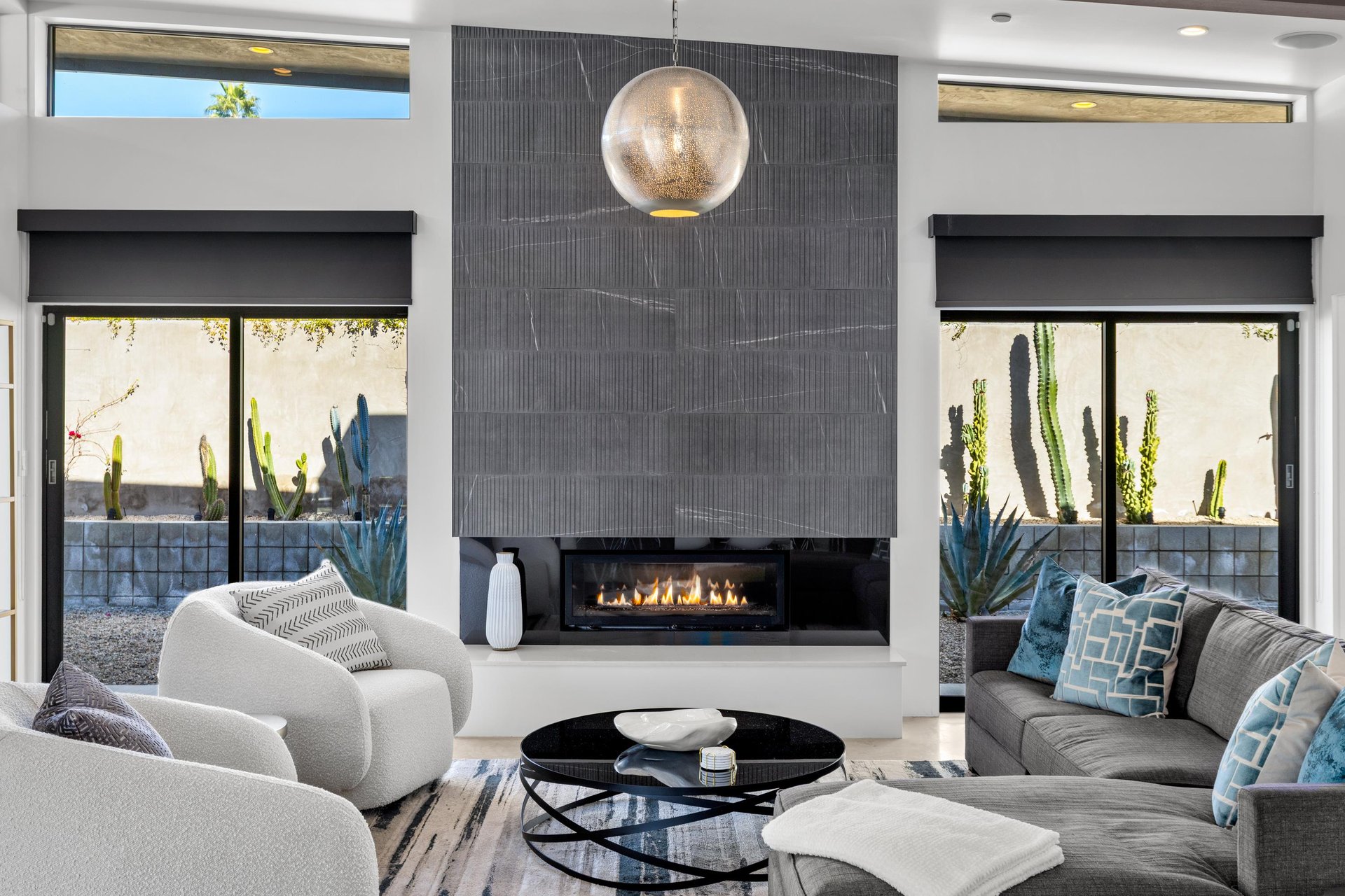 Stunning fireplace for intimate evenings