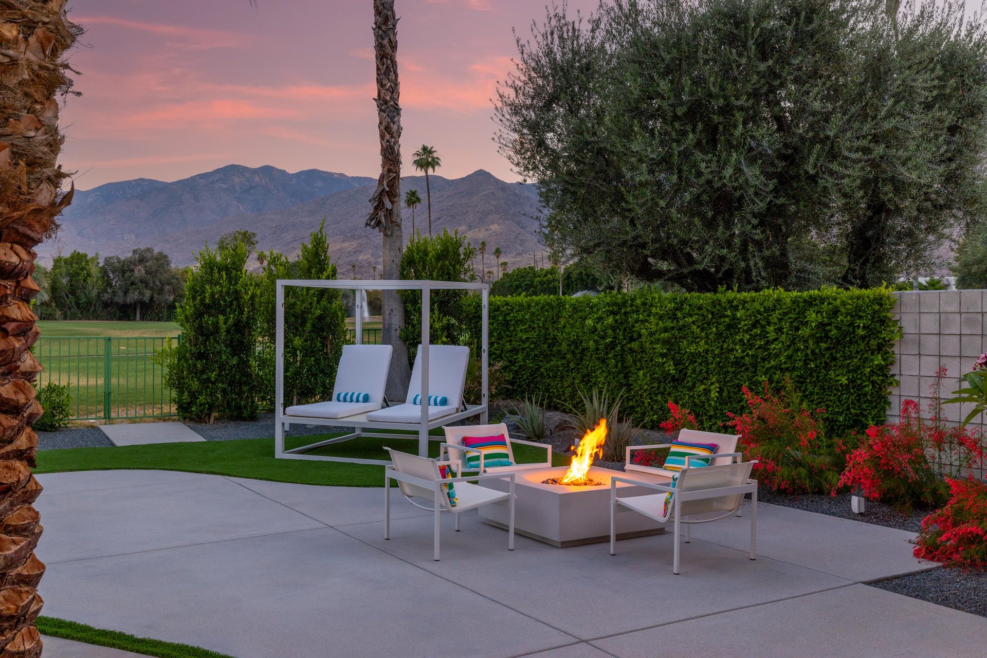 Gather around the firepit and gossip with your friends