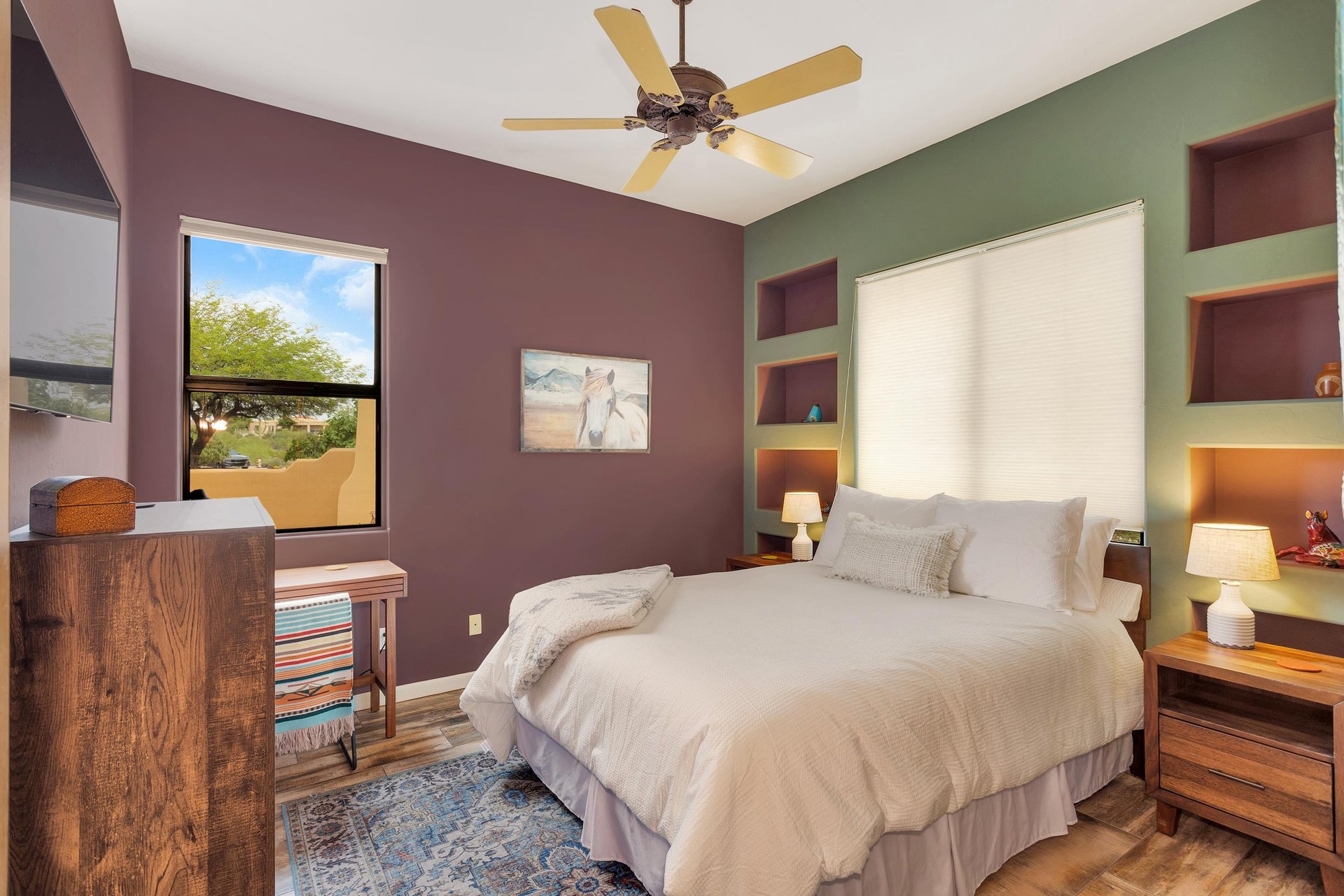 1st guest bedroom with southwestern decor