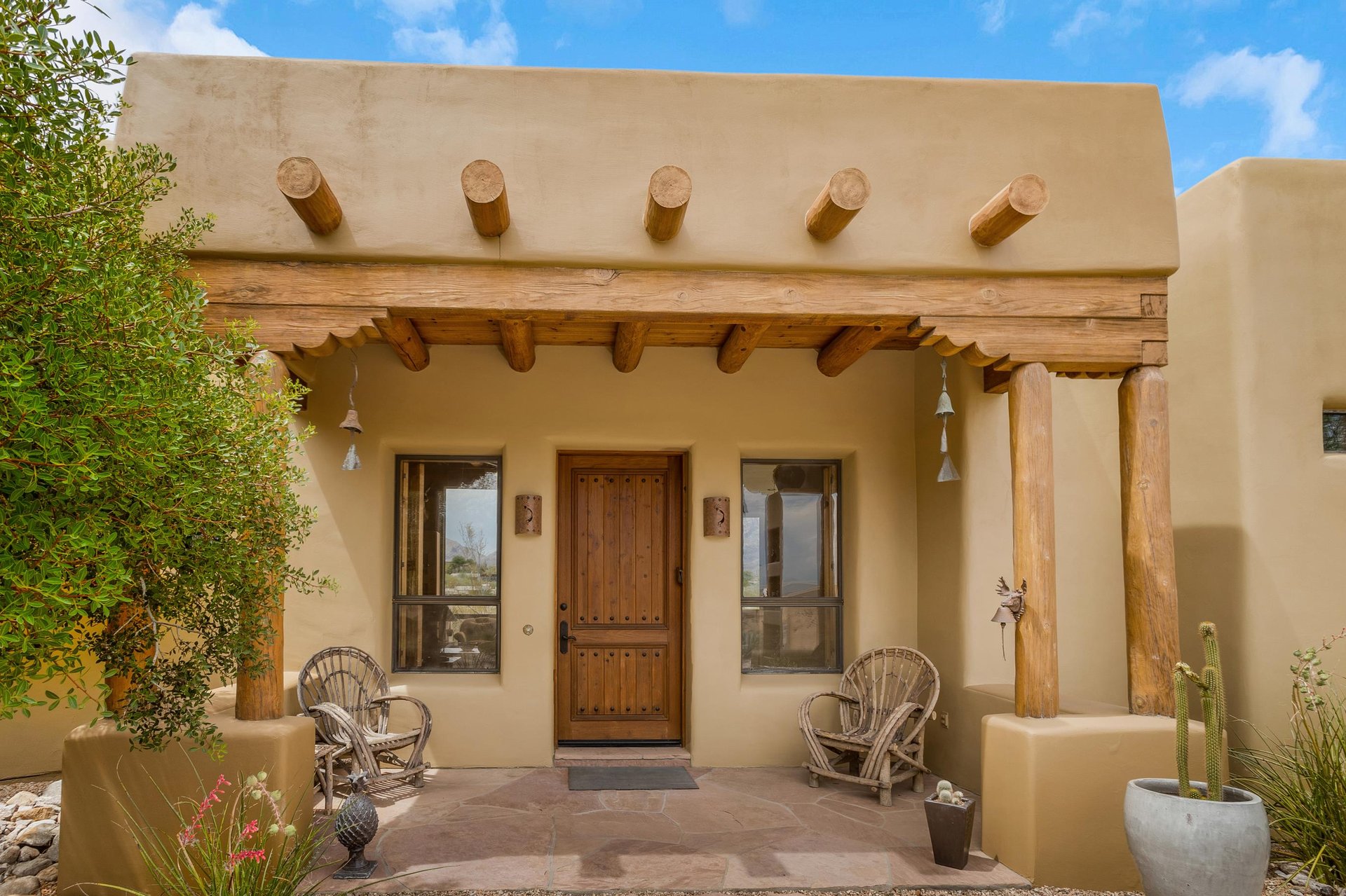private covered patio off guest bedroom