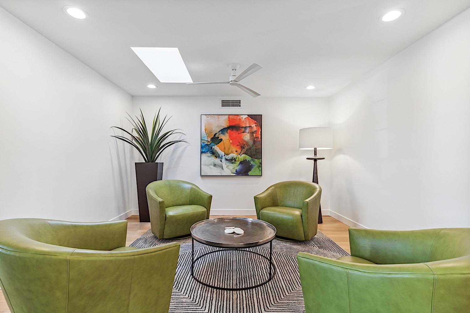 Entryway sitting room that gets tons of natural light