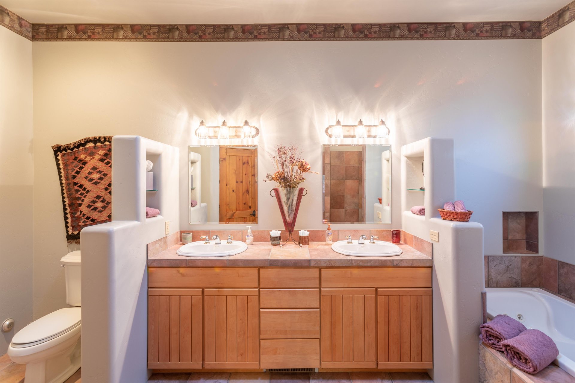 Master En Suite Includes Double Vanity, WalkIn Shower, And Jetted Tub