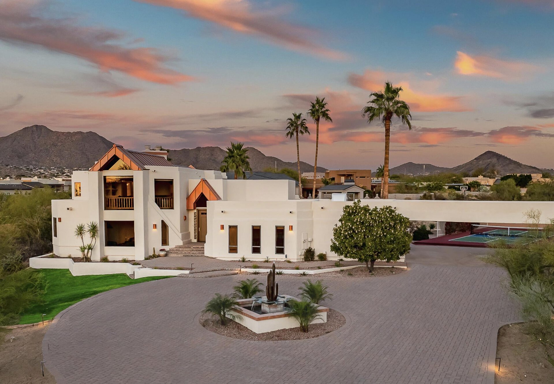 Front of home during sunset