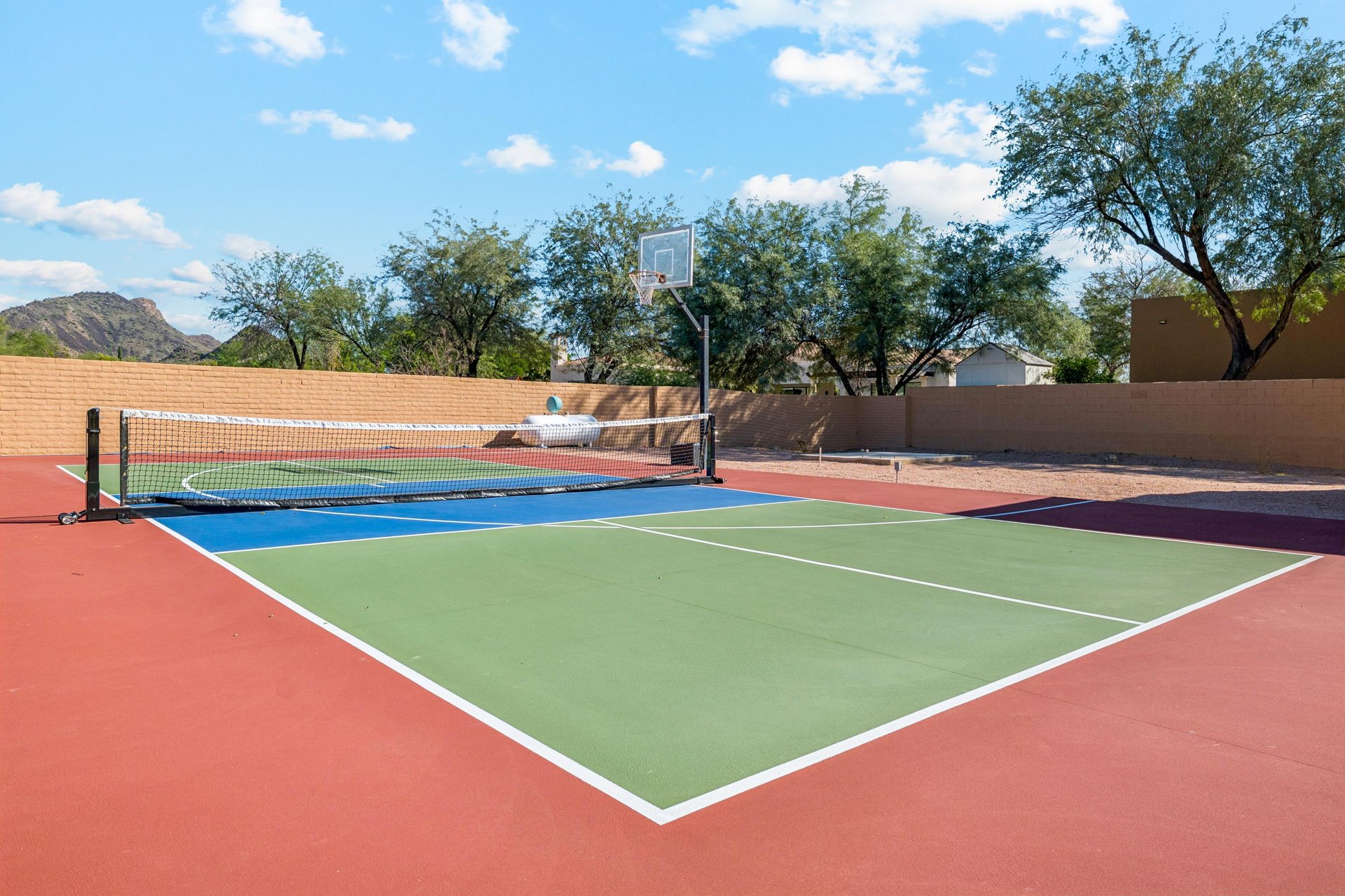 Pickleball court  Basketball court for the sports fanatics