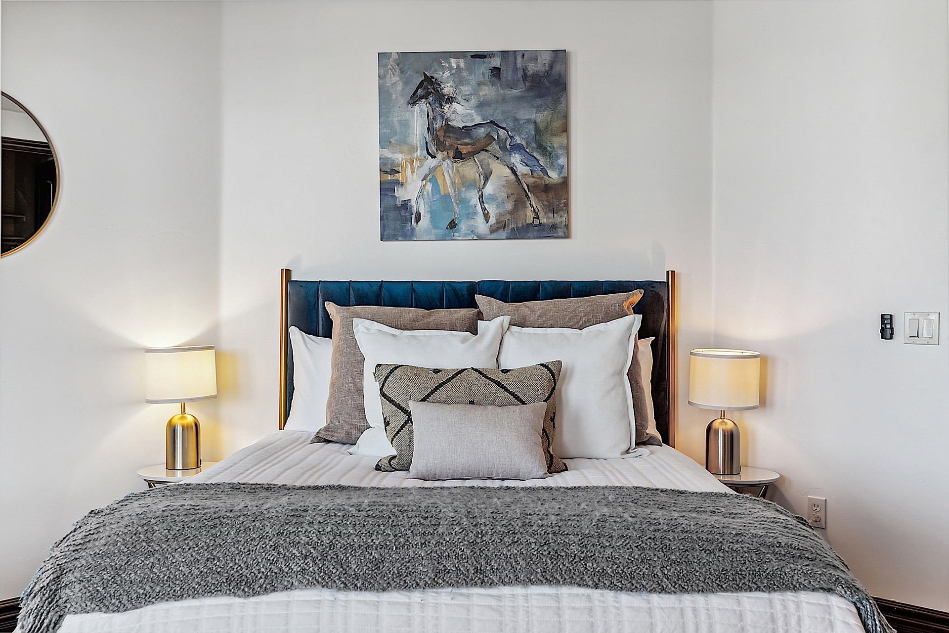 Fourth Bedroom  Queensized bed. Access to West facing patio