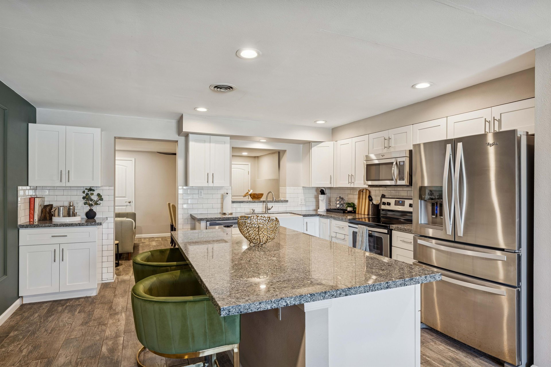 Garb a cup of coffee and seat around our kitchen island.