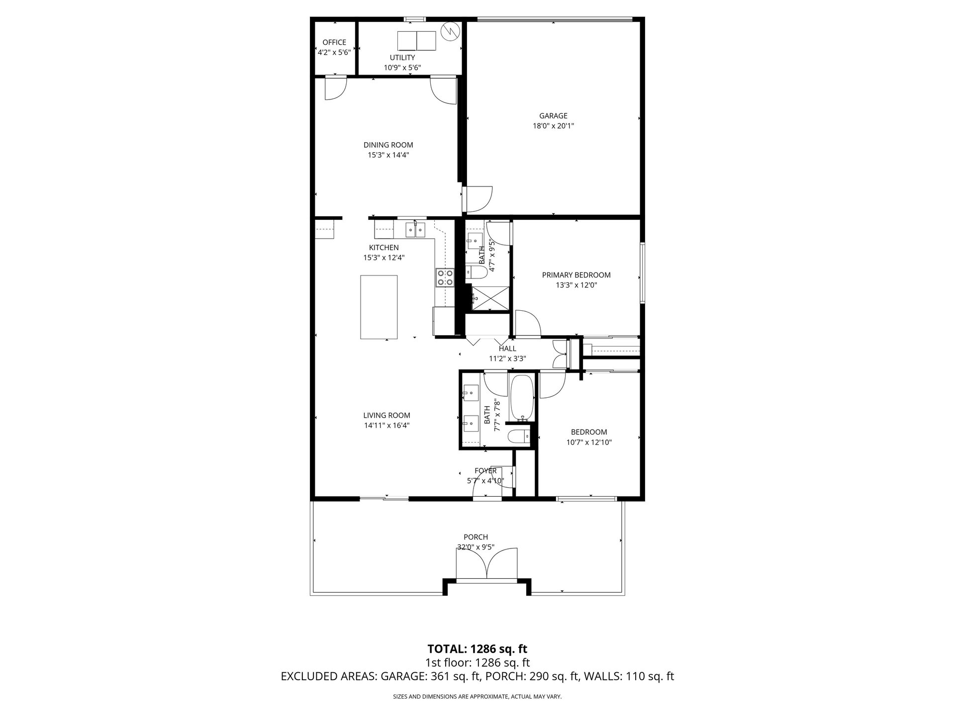 Open floor plan layout.