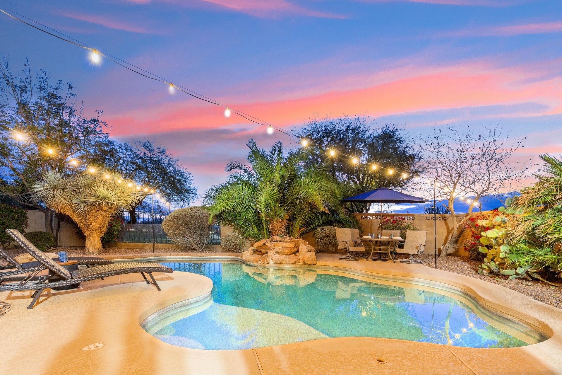 Arizona sunset over the backyard