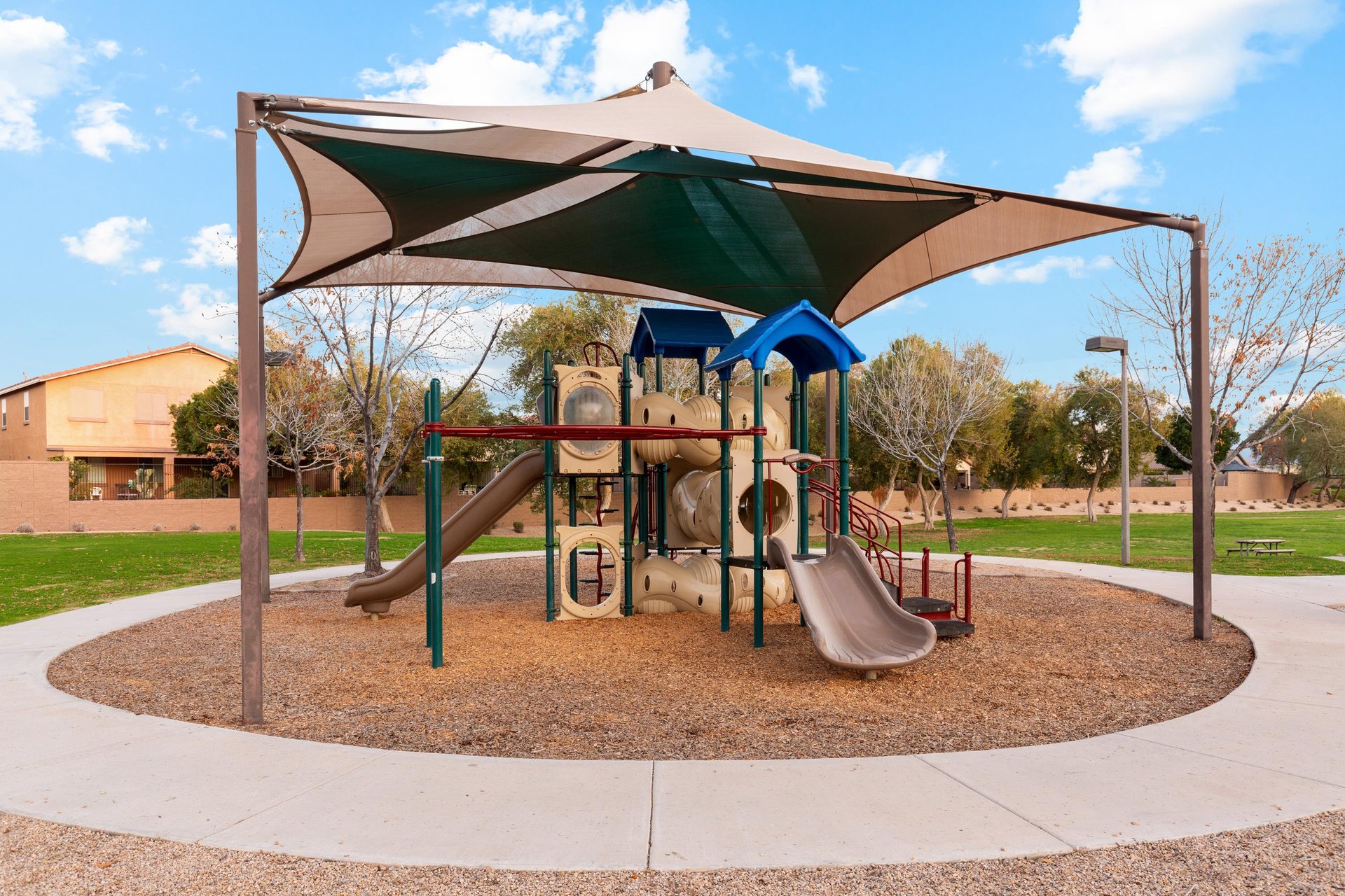 Neighborhood park behind the home w jungle gym