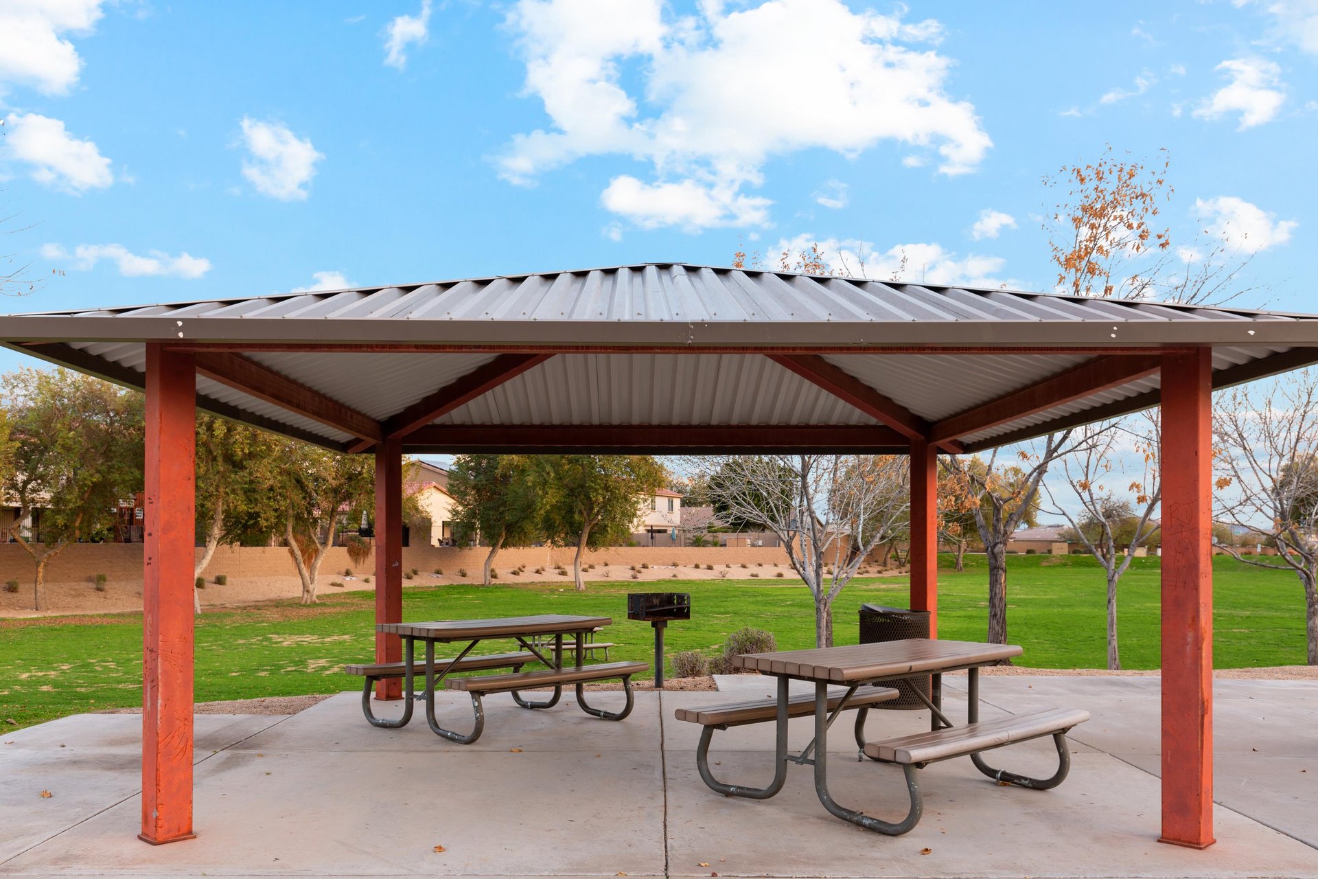 Neighborhood park behind the home w BBQ area