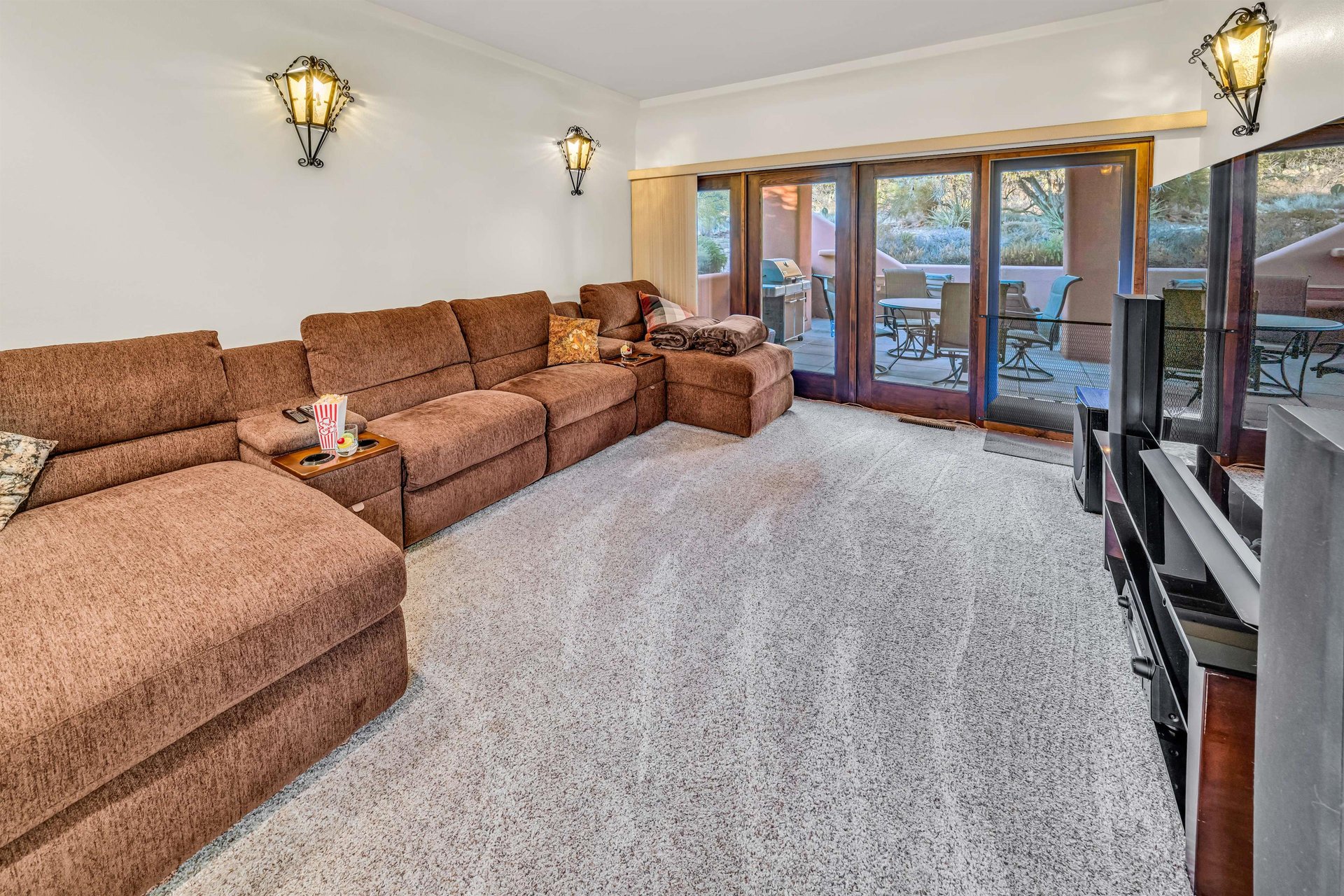 Comfy Living Room With Access To Outdoor Seating And Red Rock Views