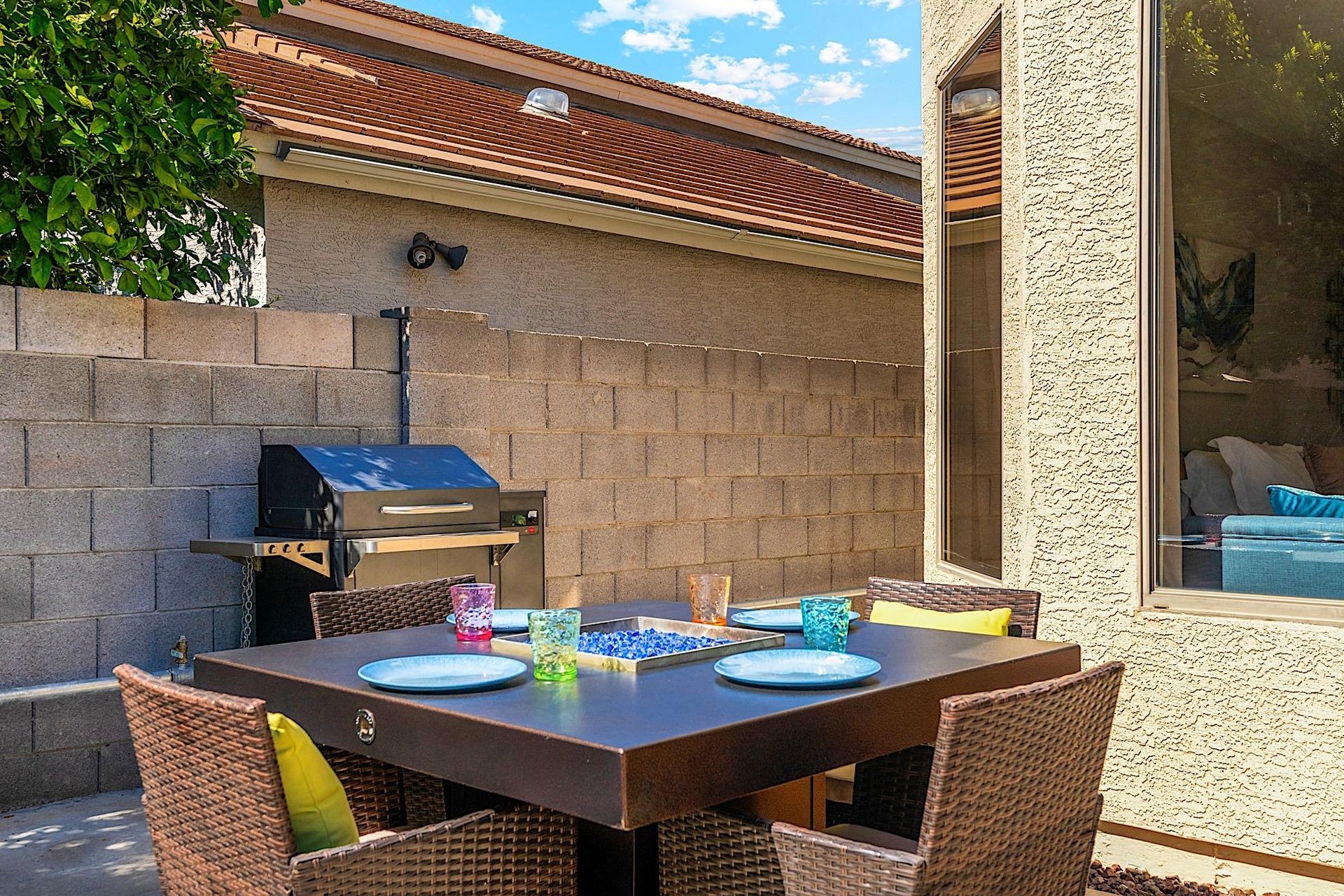 Traeger grill  fire pit dining table