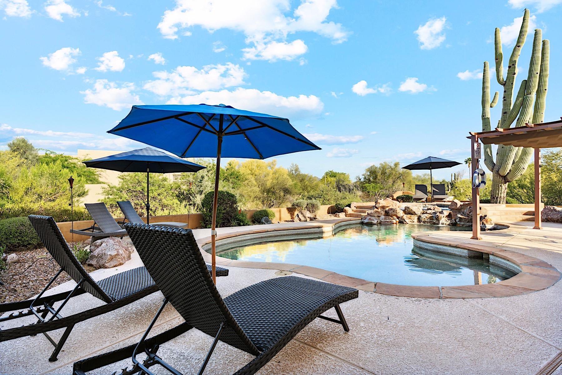 6 Sun loungers next to the pool