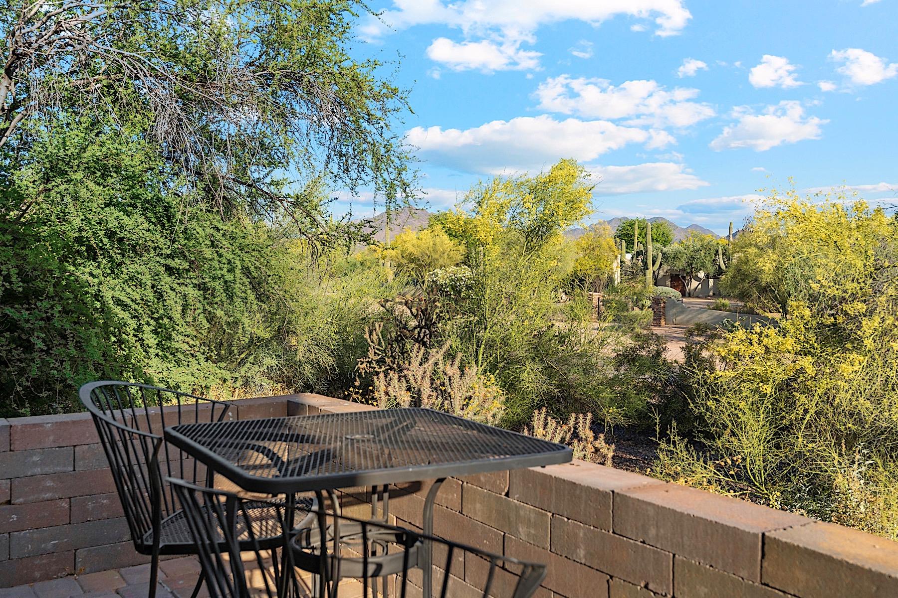 Private patio outside house