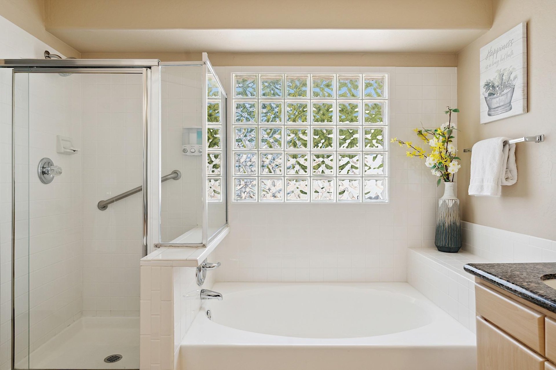 Master Bathroom  Walkin shower and separate soaking tub