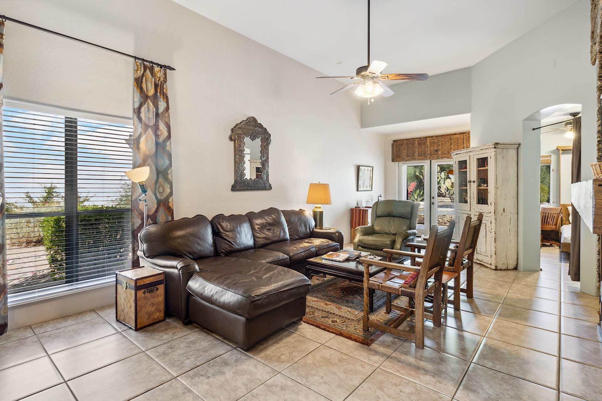 Leather sectional sofa  chairs w southwest sitting chairs