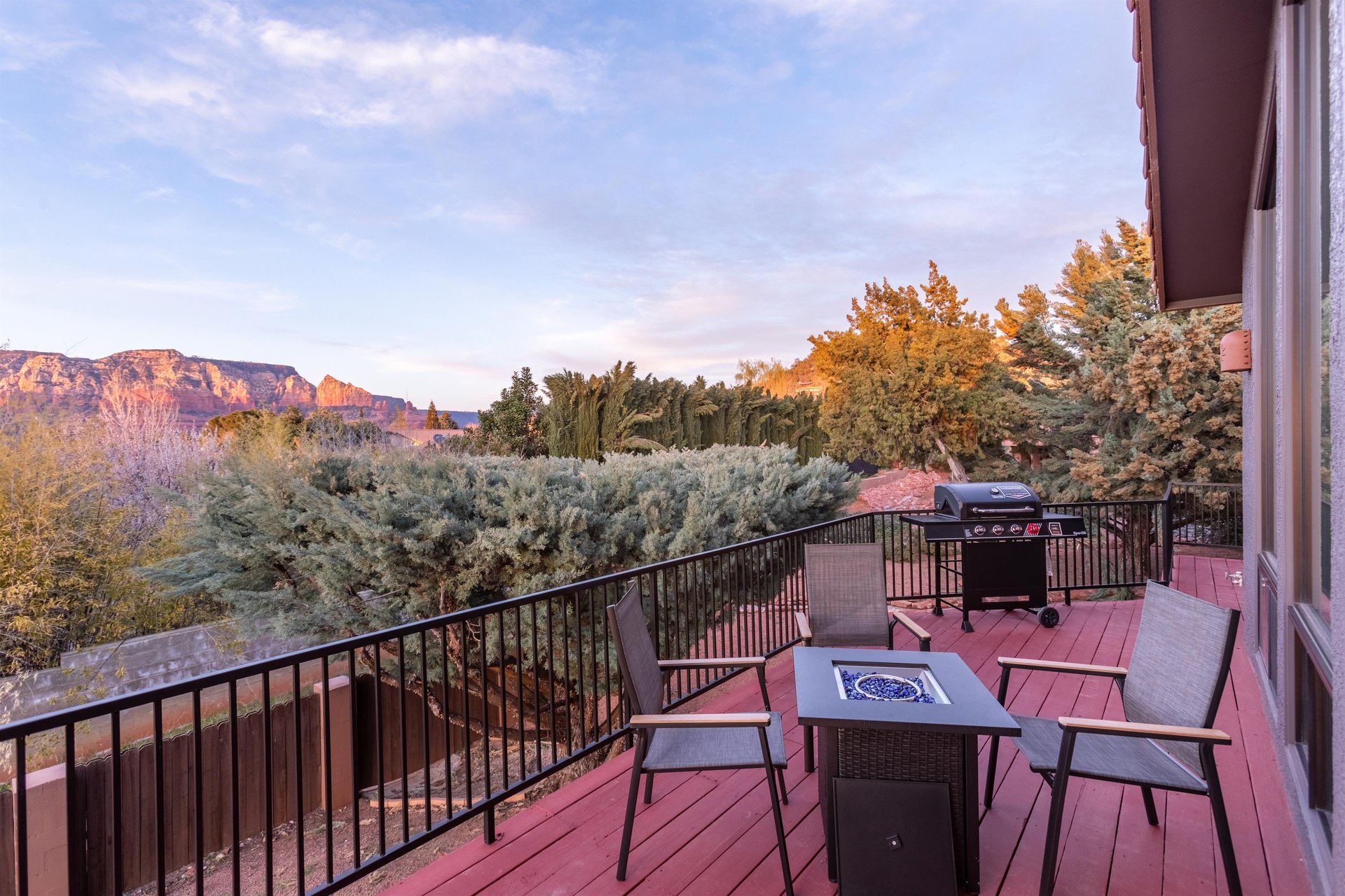 Wrap Around Deck With Fire Pit And BBQ Grill