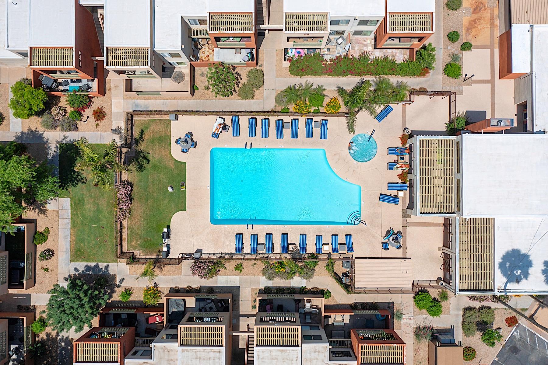 Aerial shot of pool
