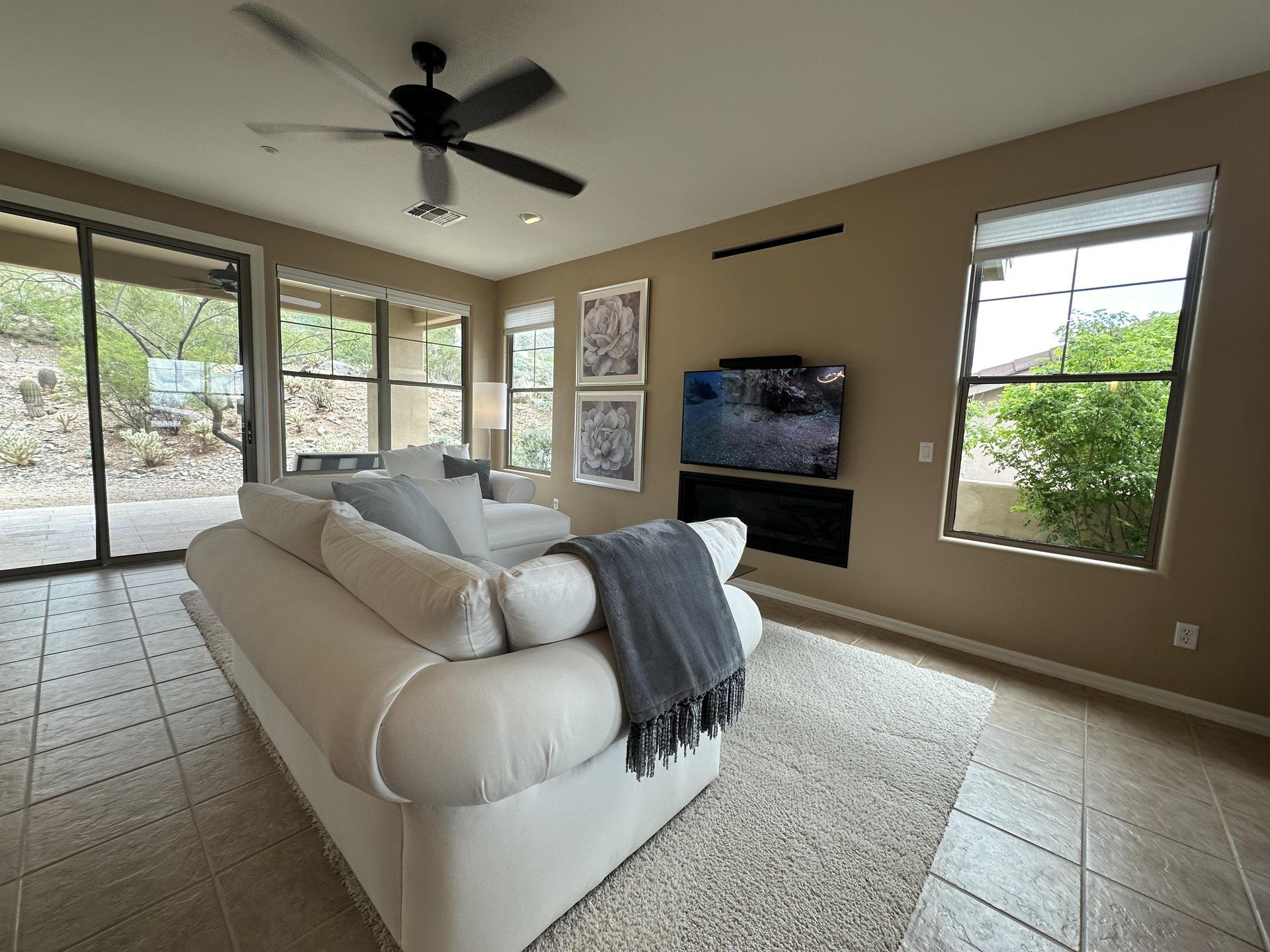 Spacious living room area to sit back and relax.