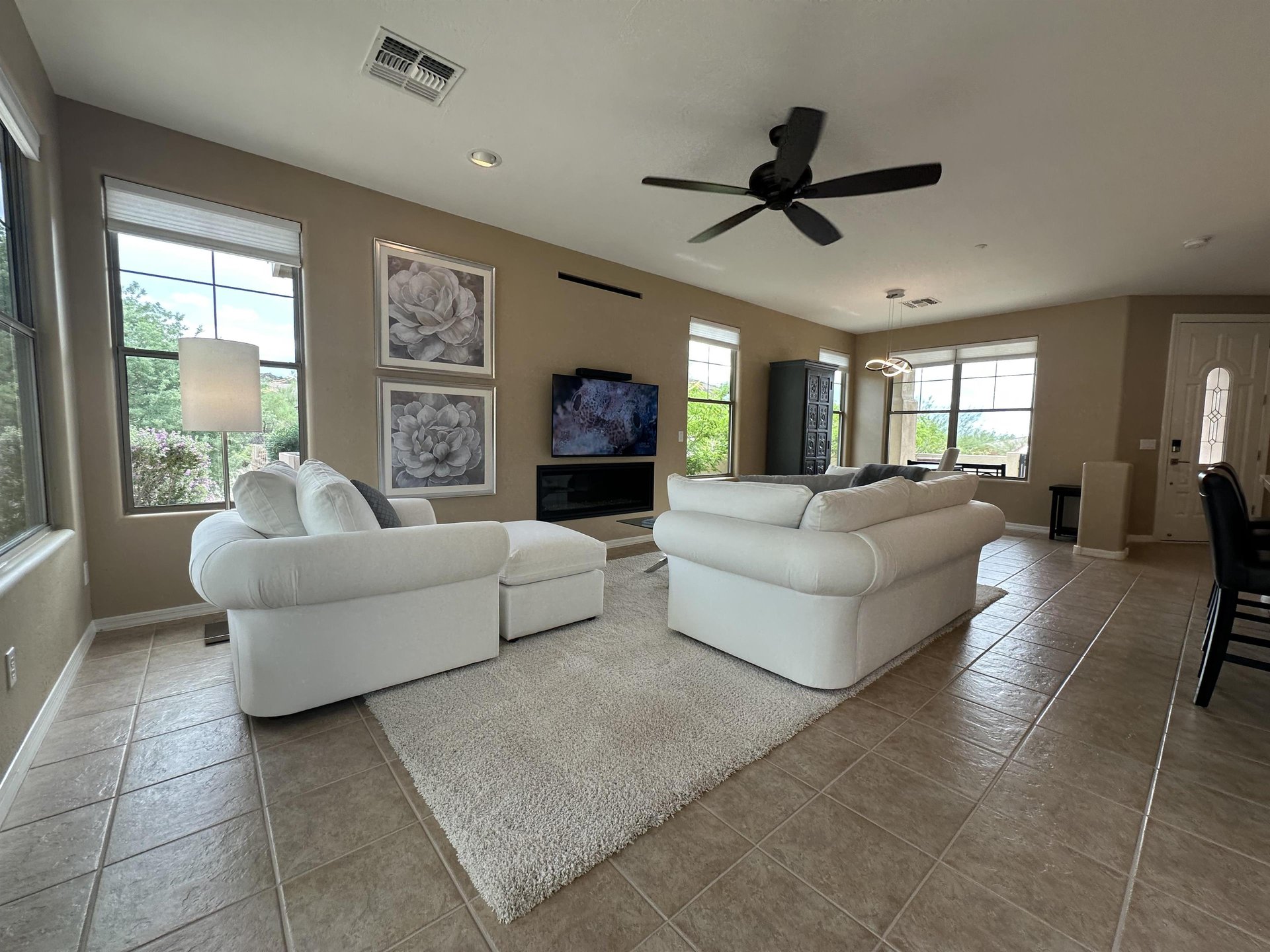 Plenty of seating in living room to relax.