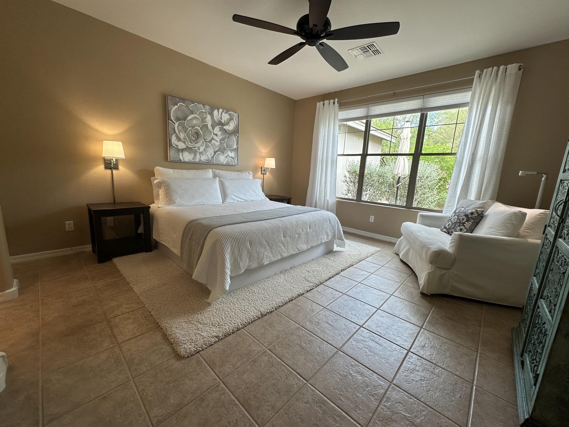 Relax in the large Master Bedroom with King Size Bed.