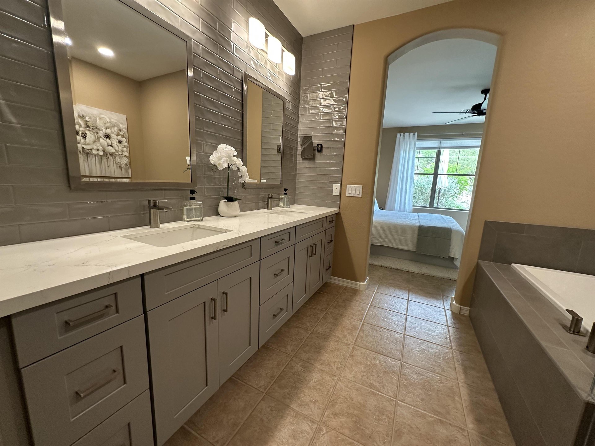 Lots of drawers to store items in the Master Bathroom.