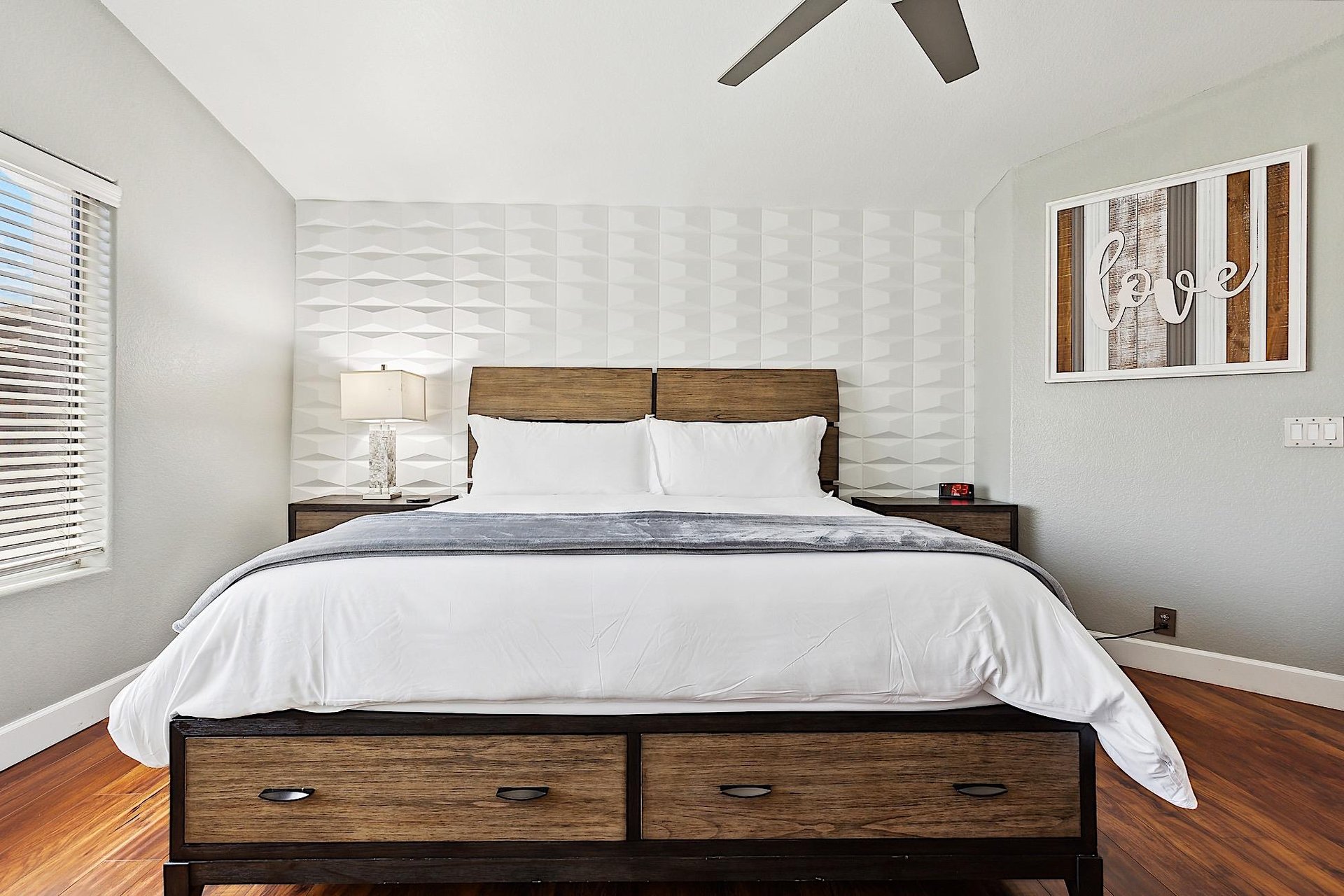 Master Bedroom  King sized bed Upstairs