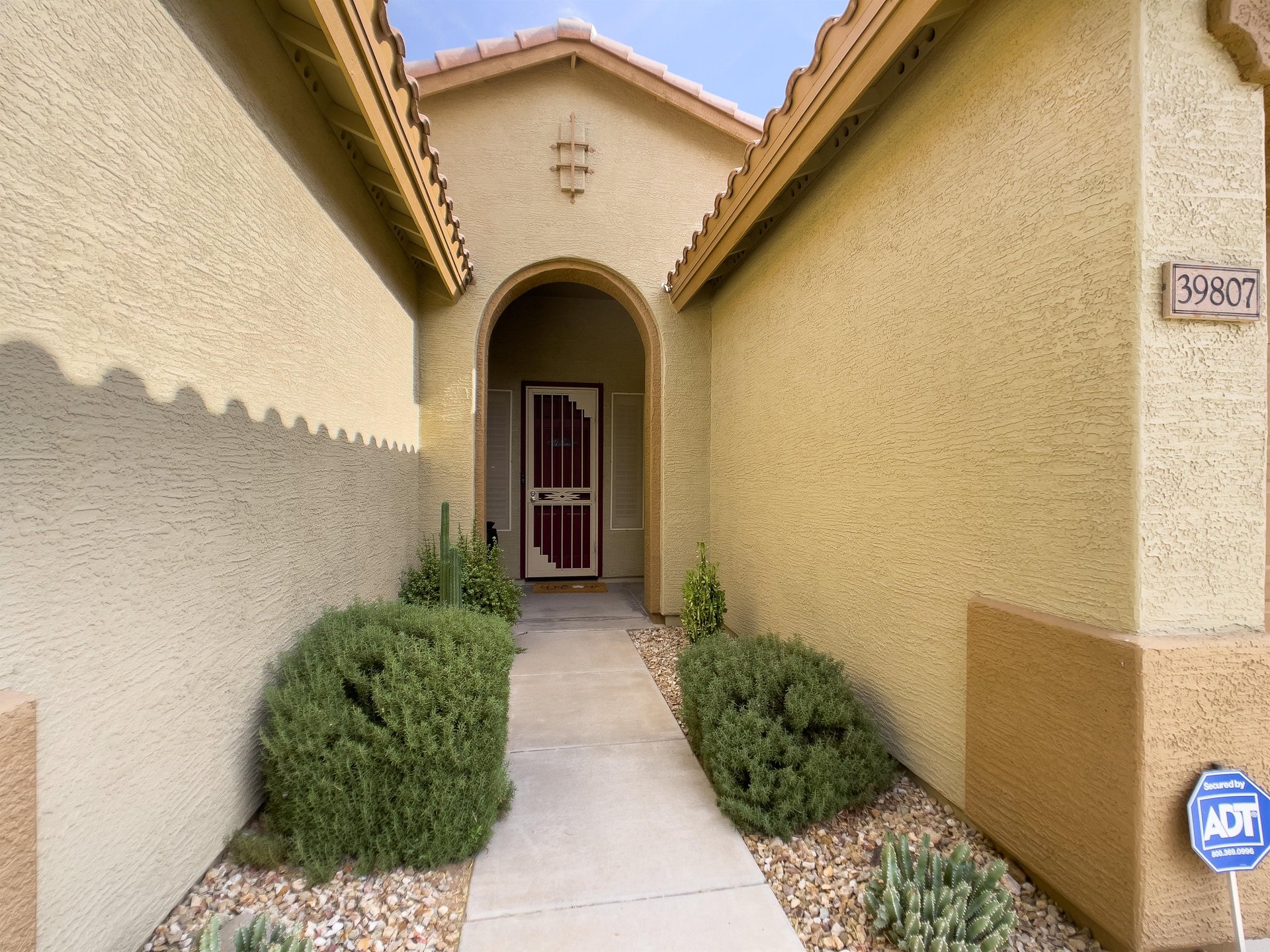 Entrance to home in a quiet Anthem neighborhood.