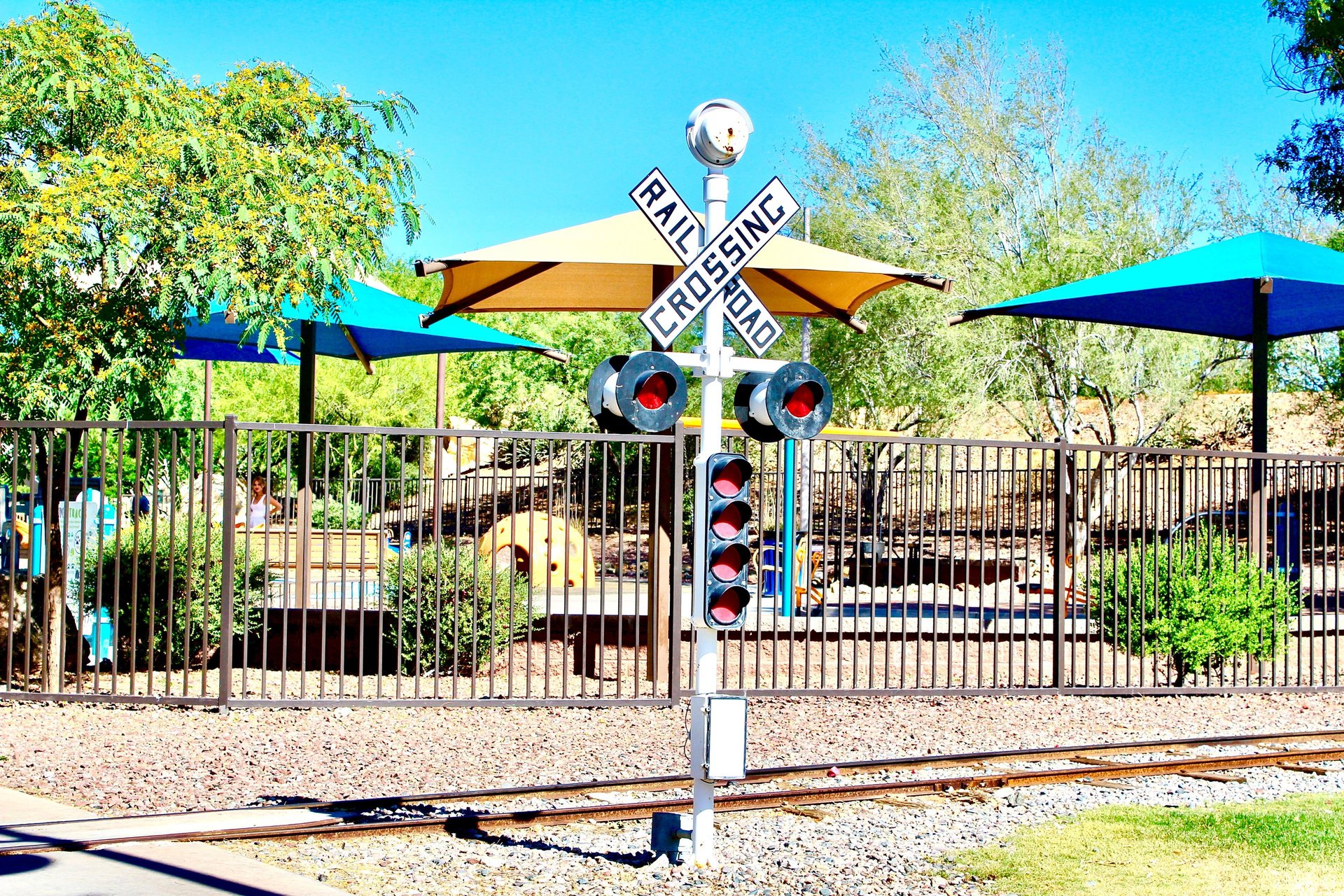 A Kids Train travels throughout the park