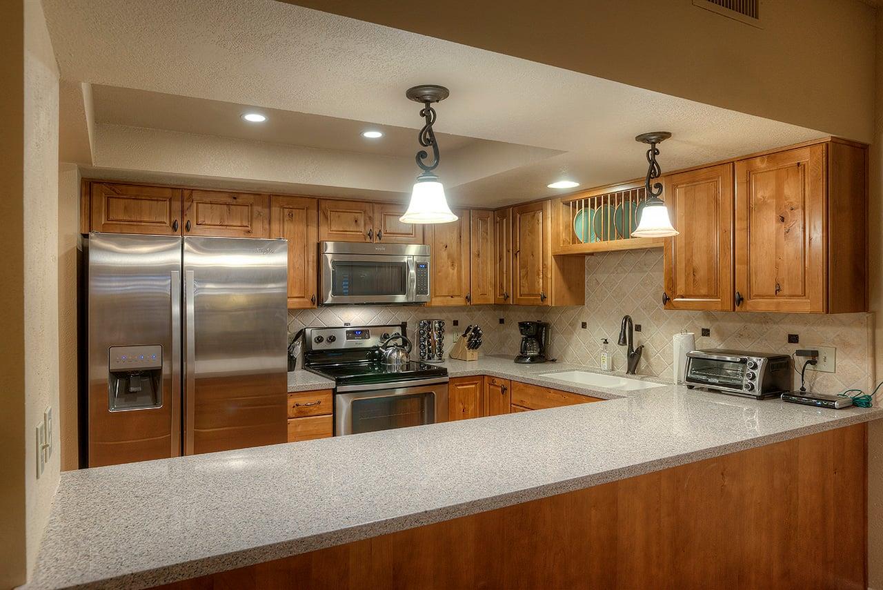 Coffee maker, toaster oven, and kettle for guest use