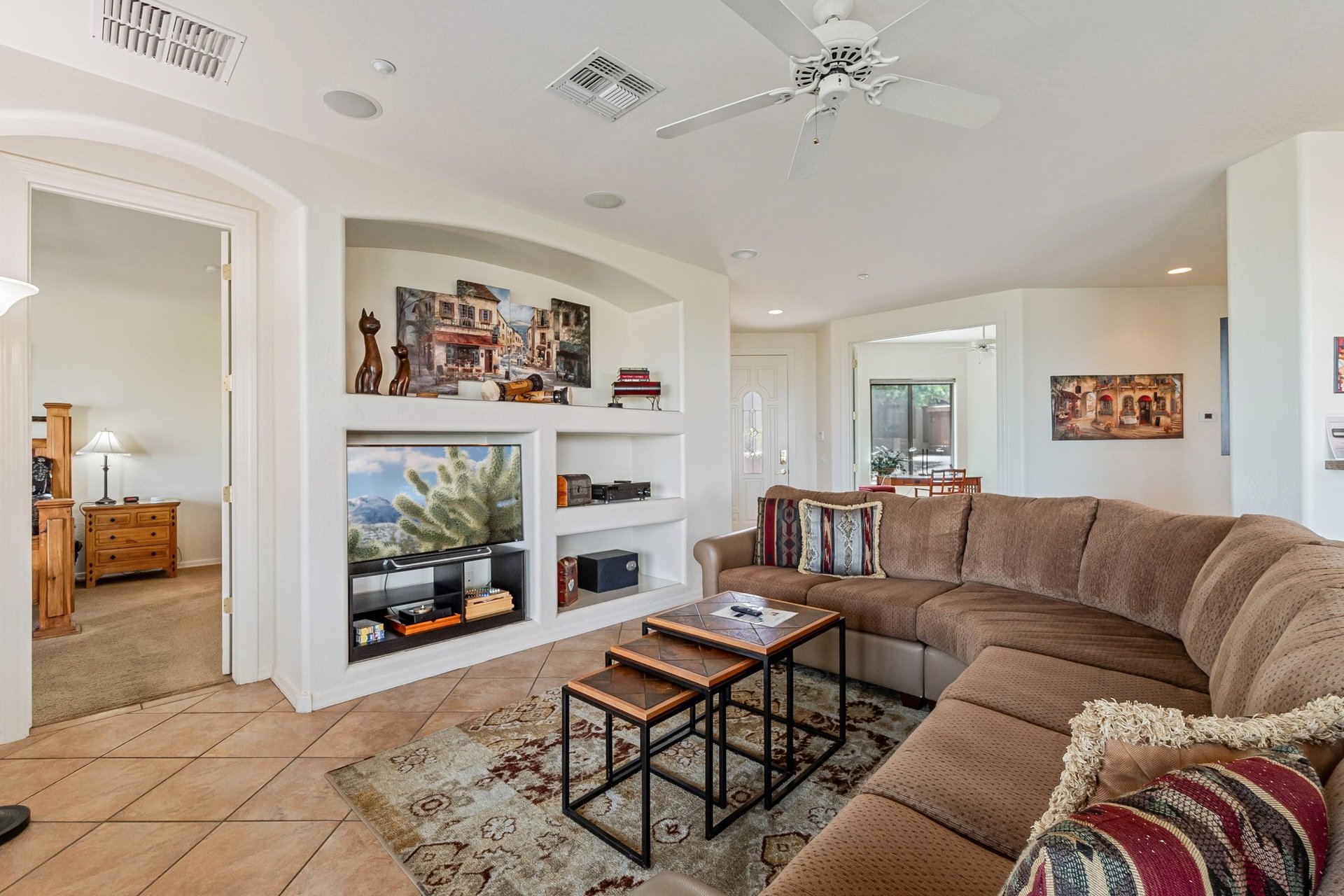 Large sectional to kick back and watch your favorite shows on the smart tv