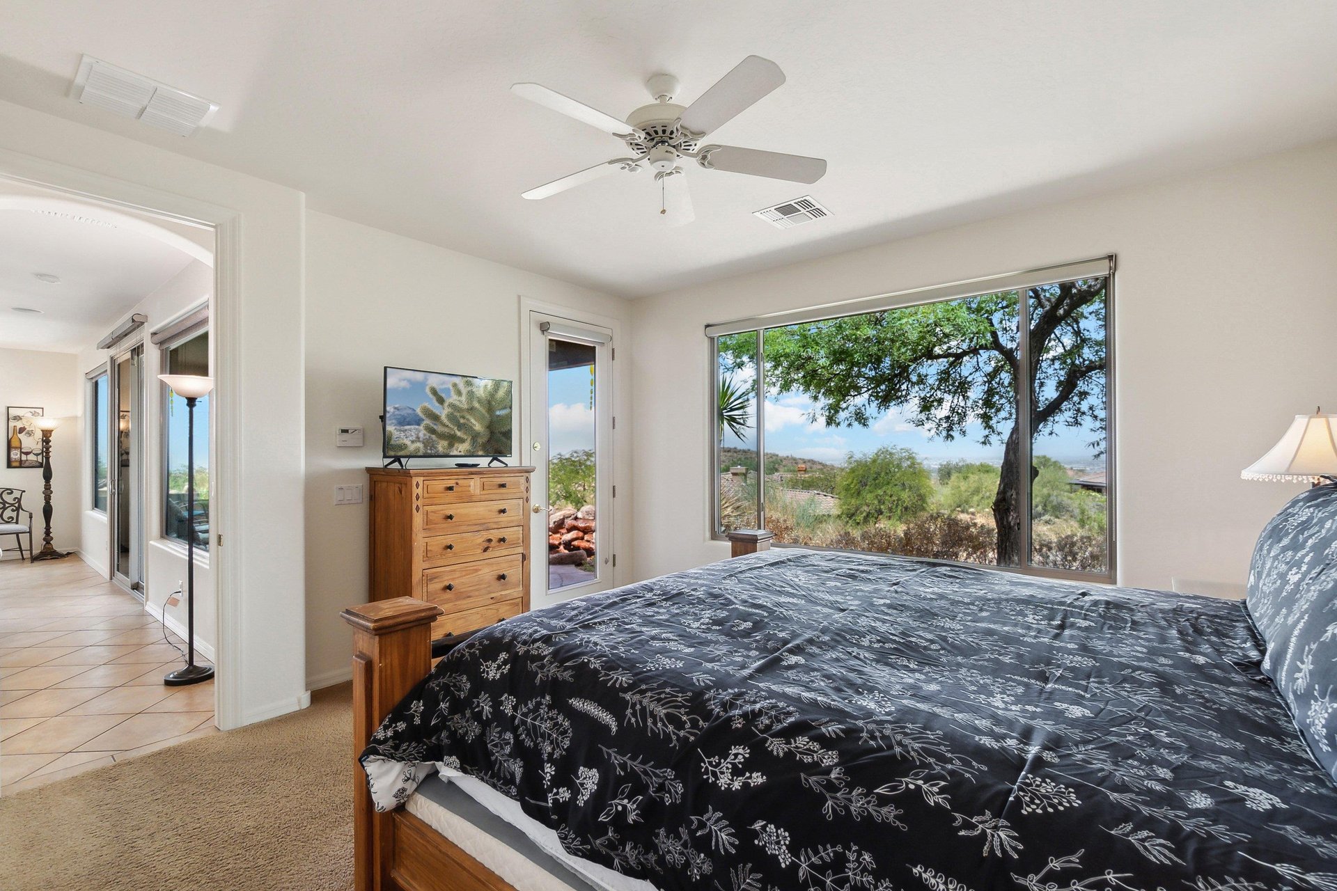 Large picture window, a view worth waking up to.