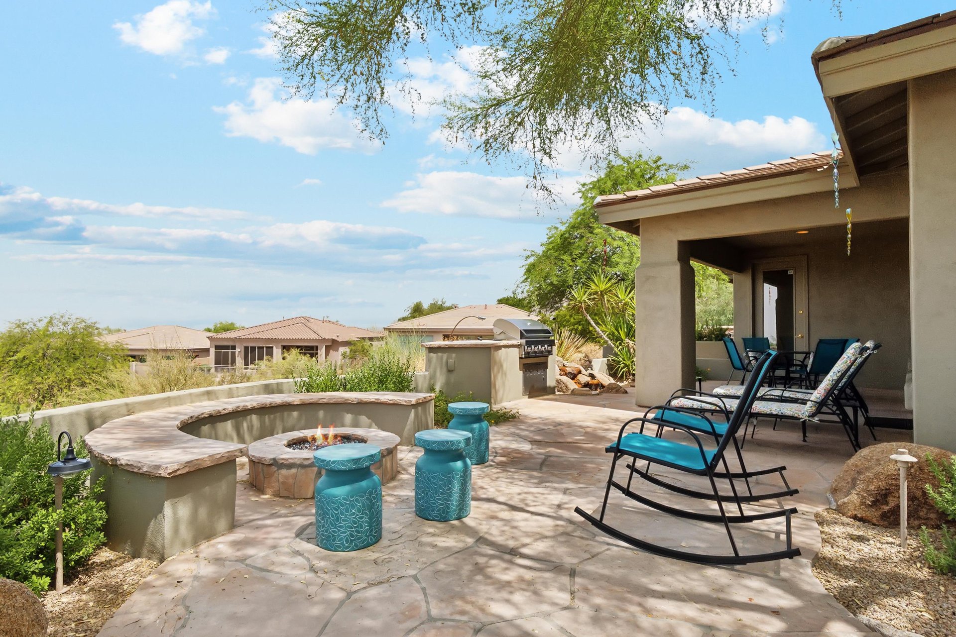 Roast marshmallows with the crew around the fire pit.