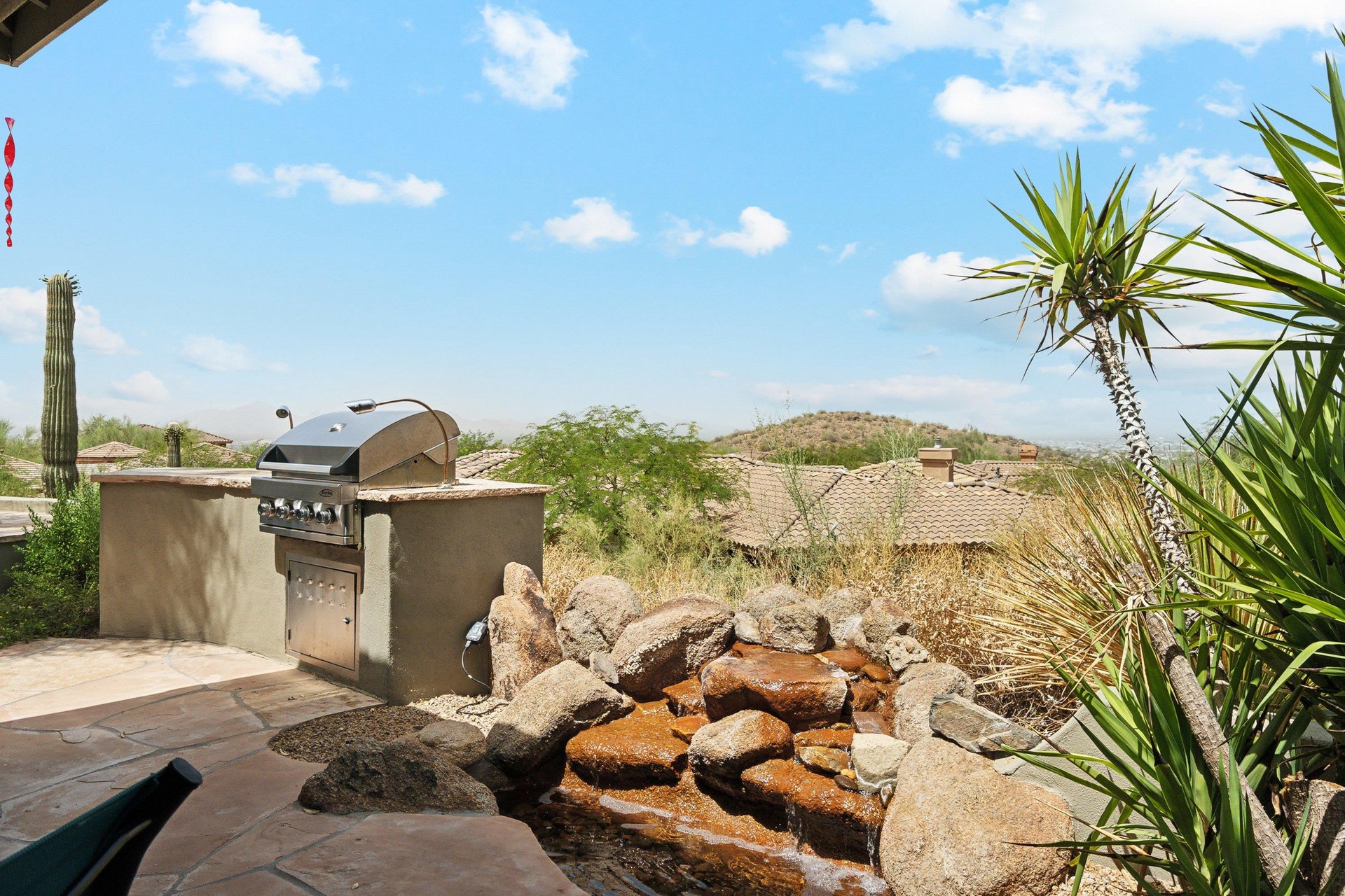 Tranquil waterfall to bring the ambiance to the view.