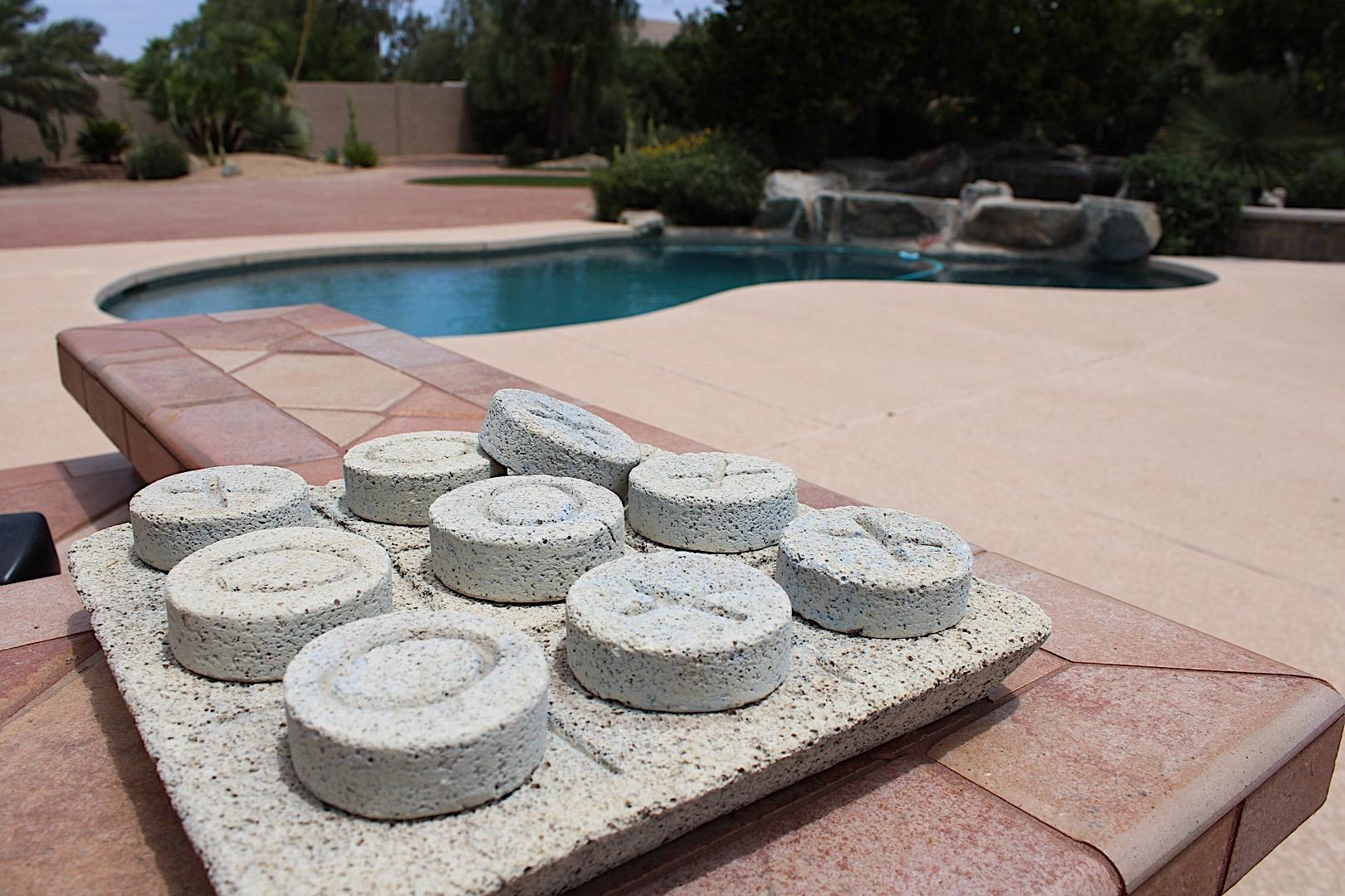 Play some games during your stay with this awesome stone tictactoe board