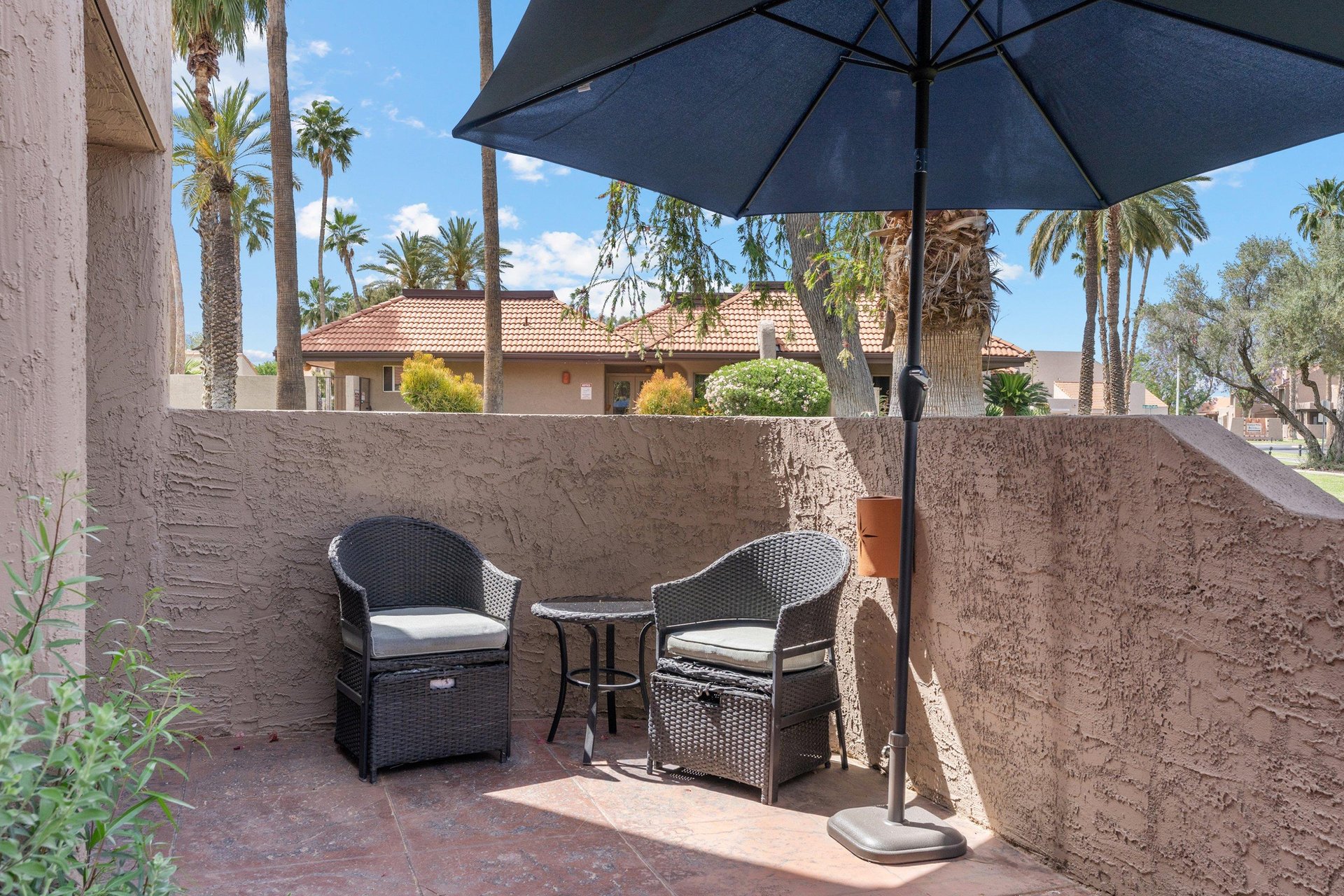 Enjoy a quiet moment on the private patio