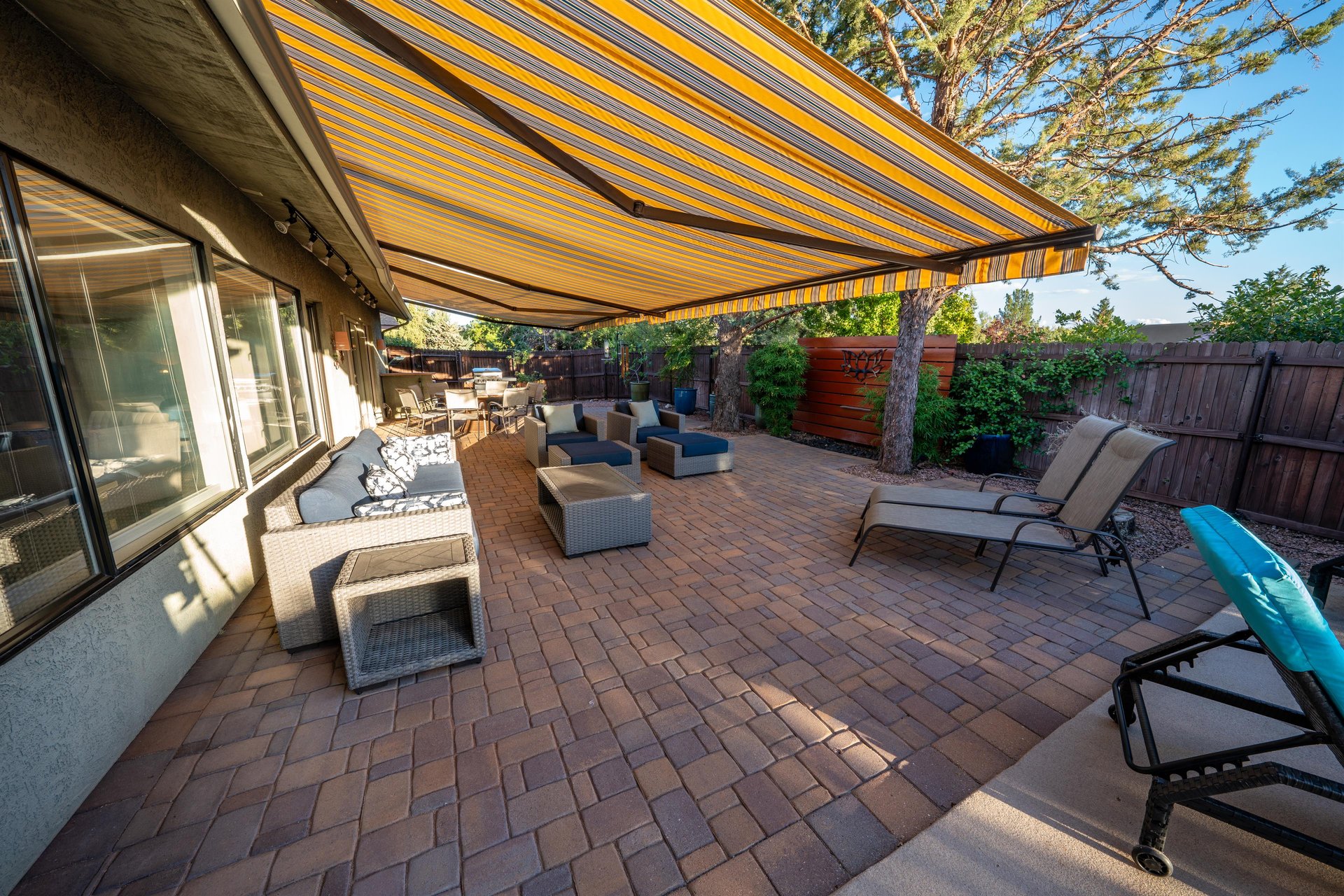 Backyard Has Retractable Awnings