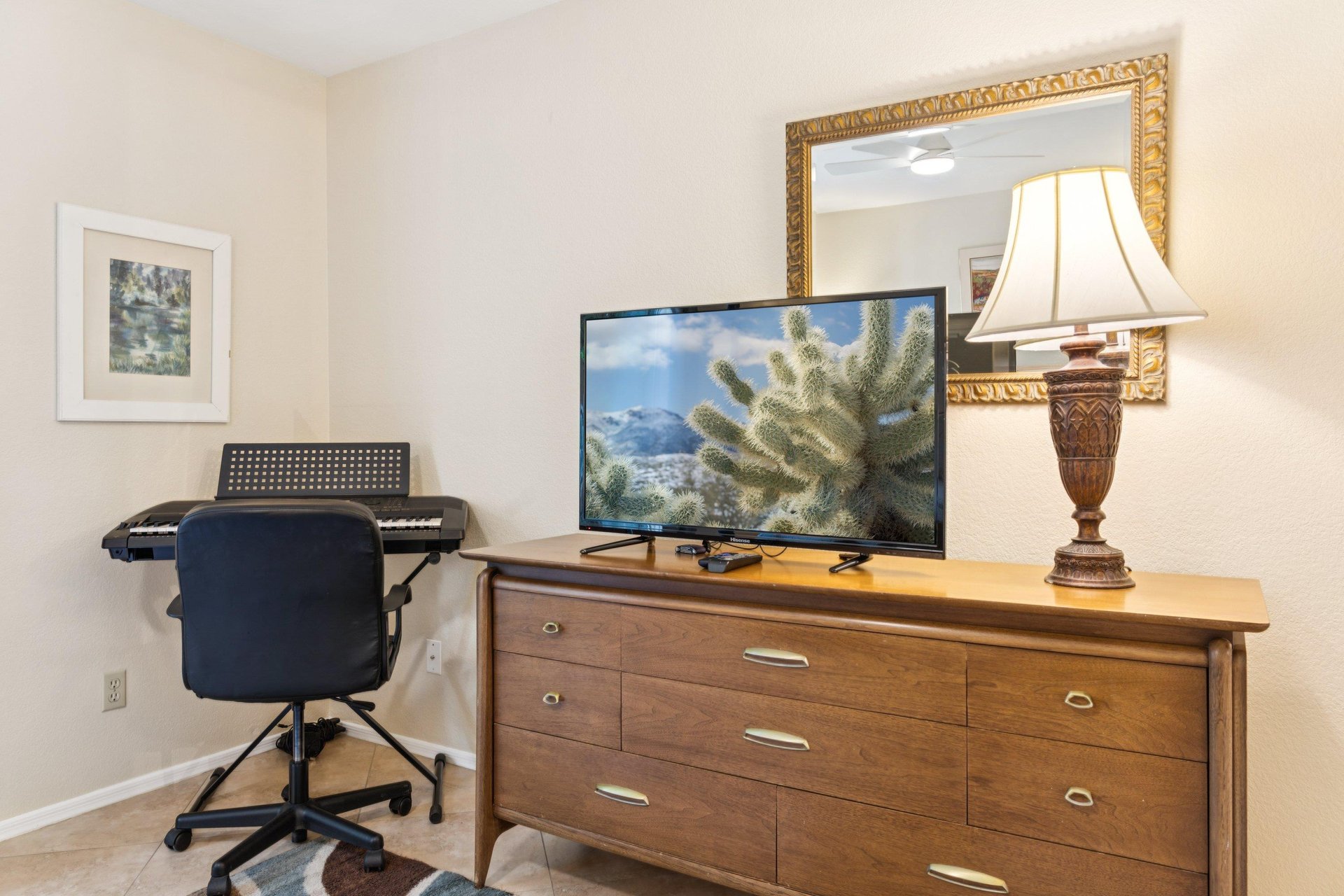 Kickback and watch some TV or try your hand on the keyboard