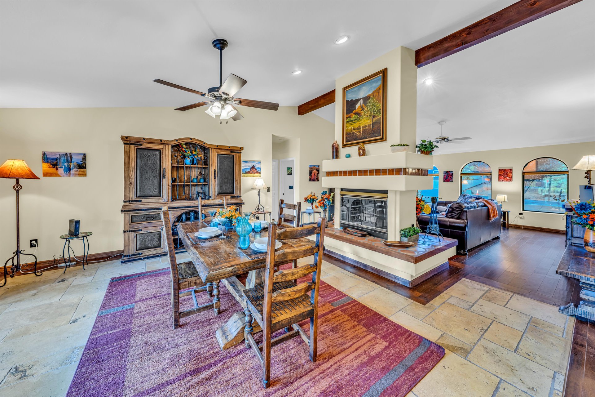 Enjoy A Cozy Fire While Eating