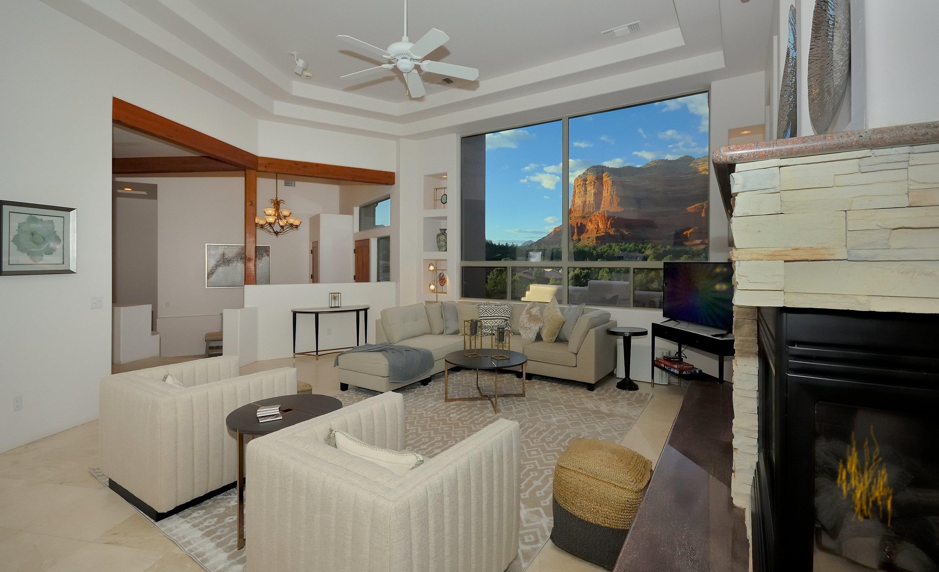 Cozy Living Room With Gas Fire Place