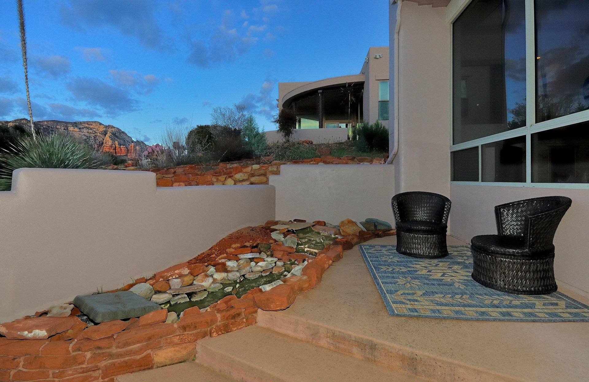 Front Porch with Water Feature