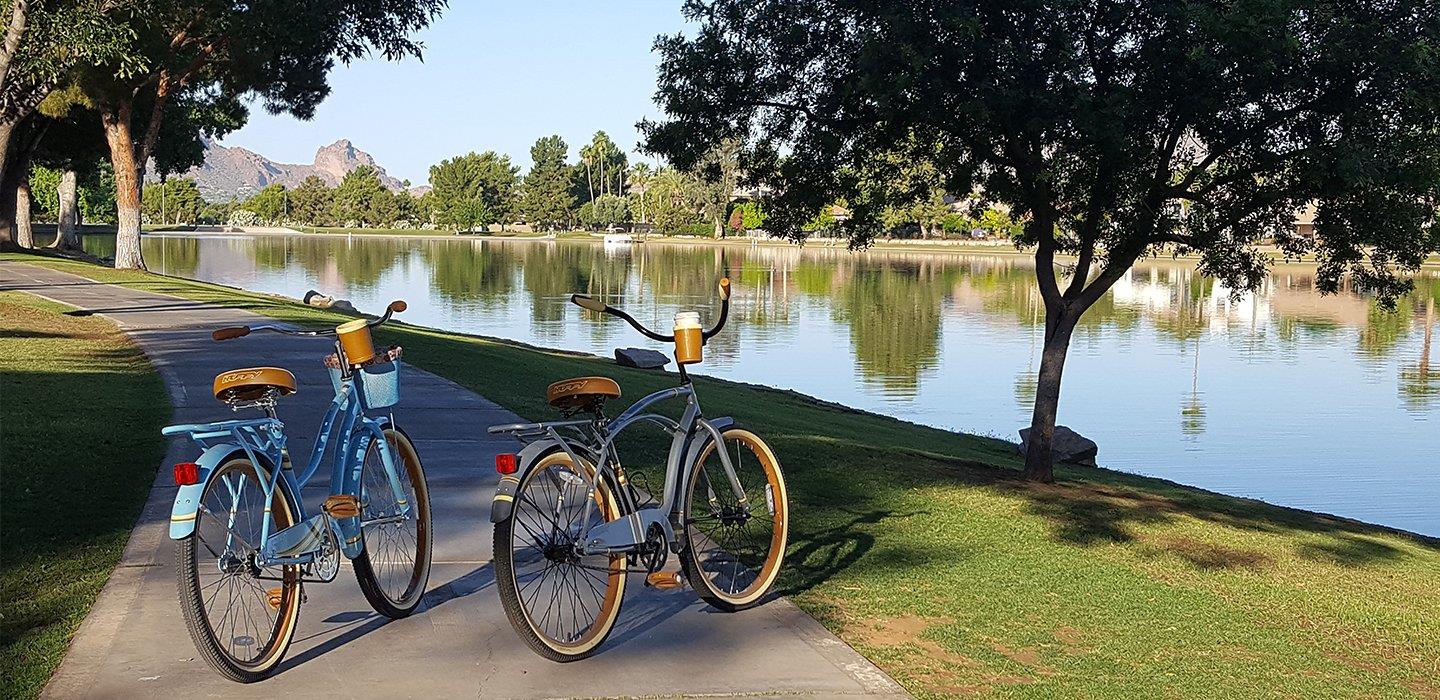 The Scottsdale greenbelt runs out the back of this property. Rental bikes are easily available. Or walk forever 