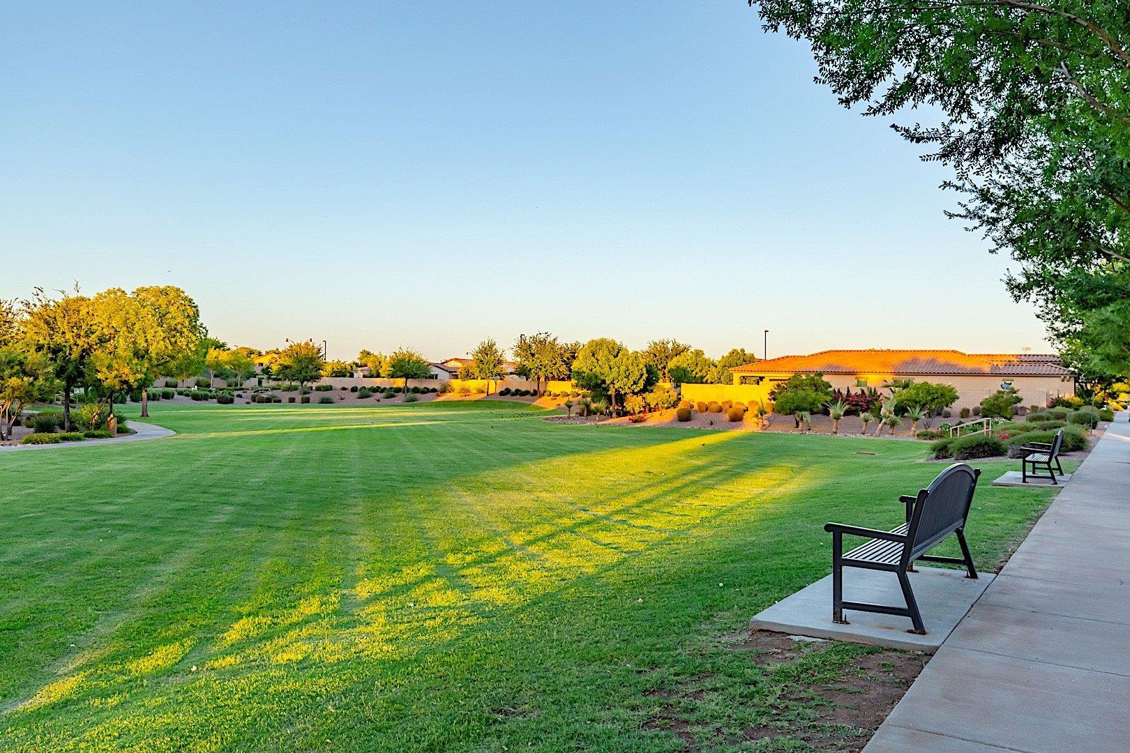 Large grassy areas for outdoor recreation