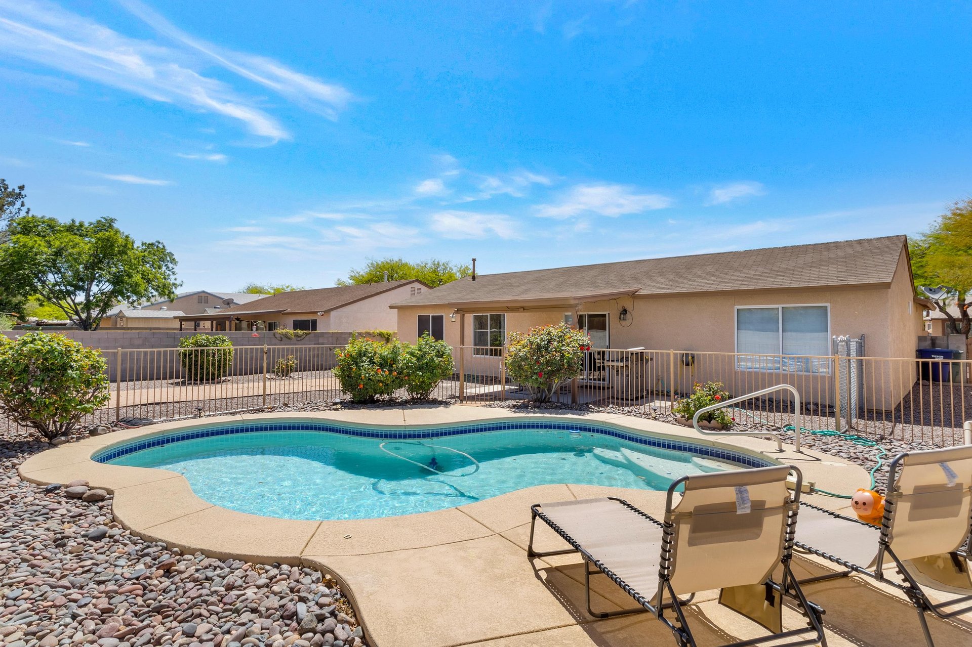 Lounge chairs for relaxing by the pool