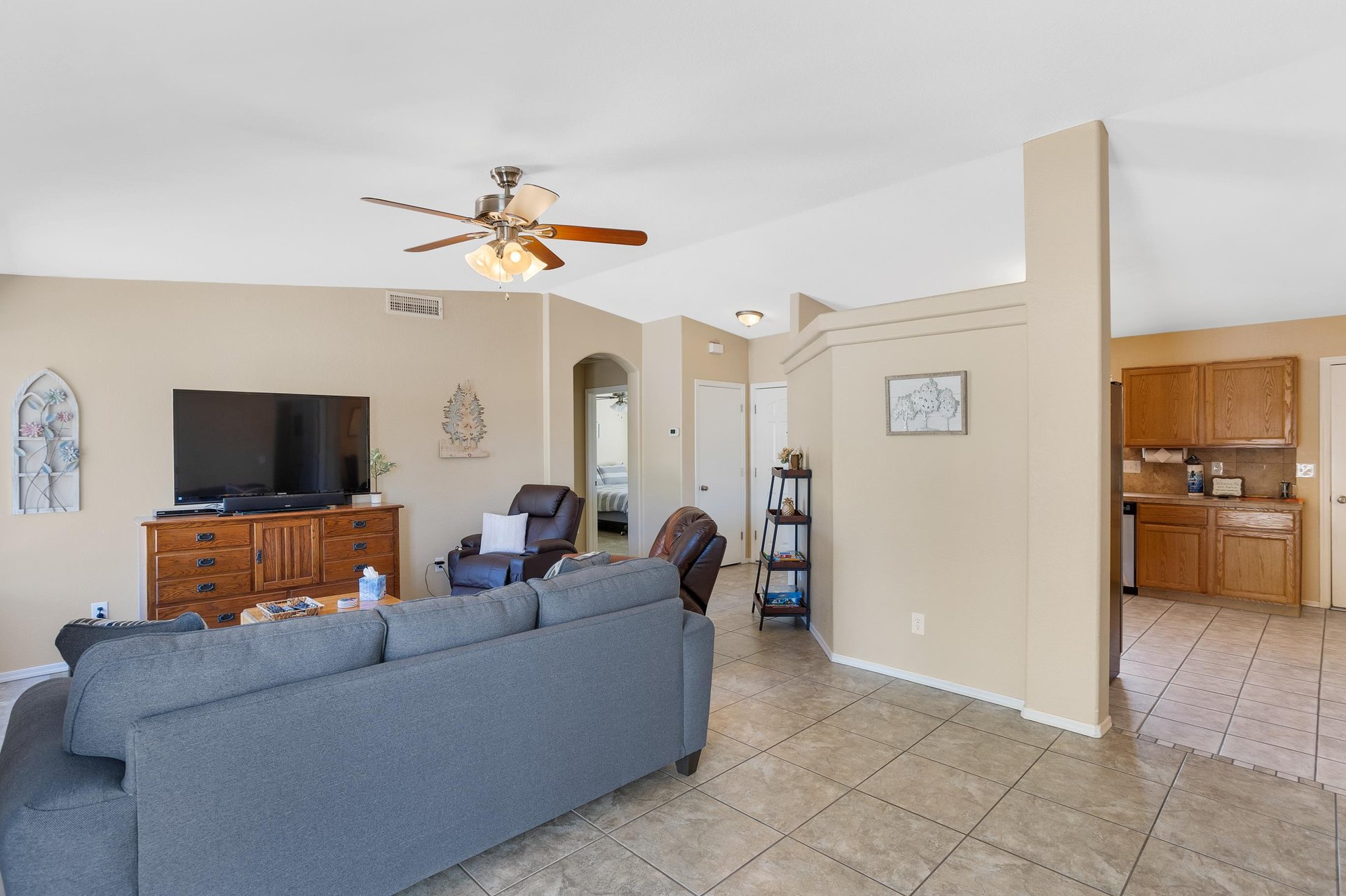 Great to have fans in every room and so much open space