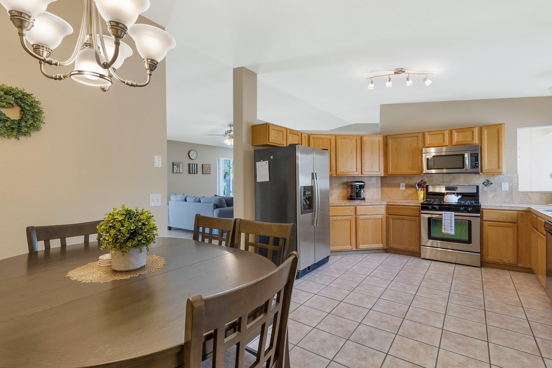 Dining table off of the kitchen area
