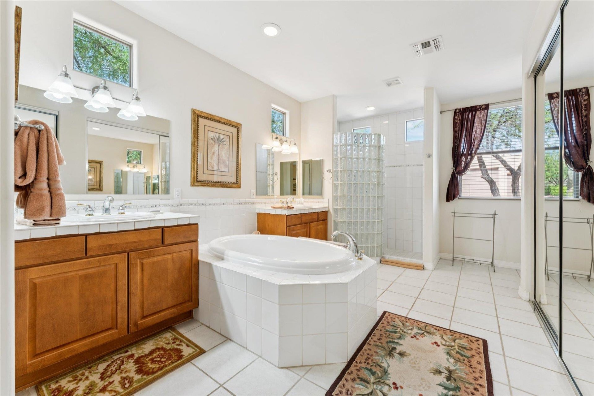 Master Bathroom with Jacuzzi Tub and Walk In Shower