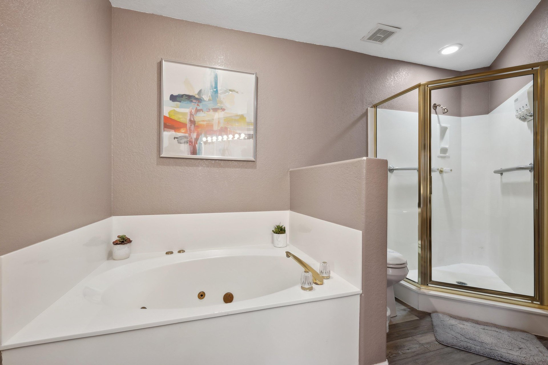Feel like you are at the spa in this master bathroom.