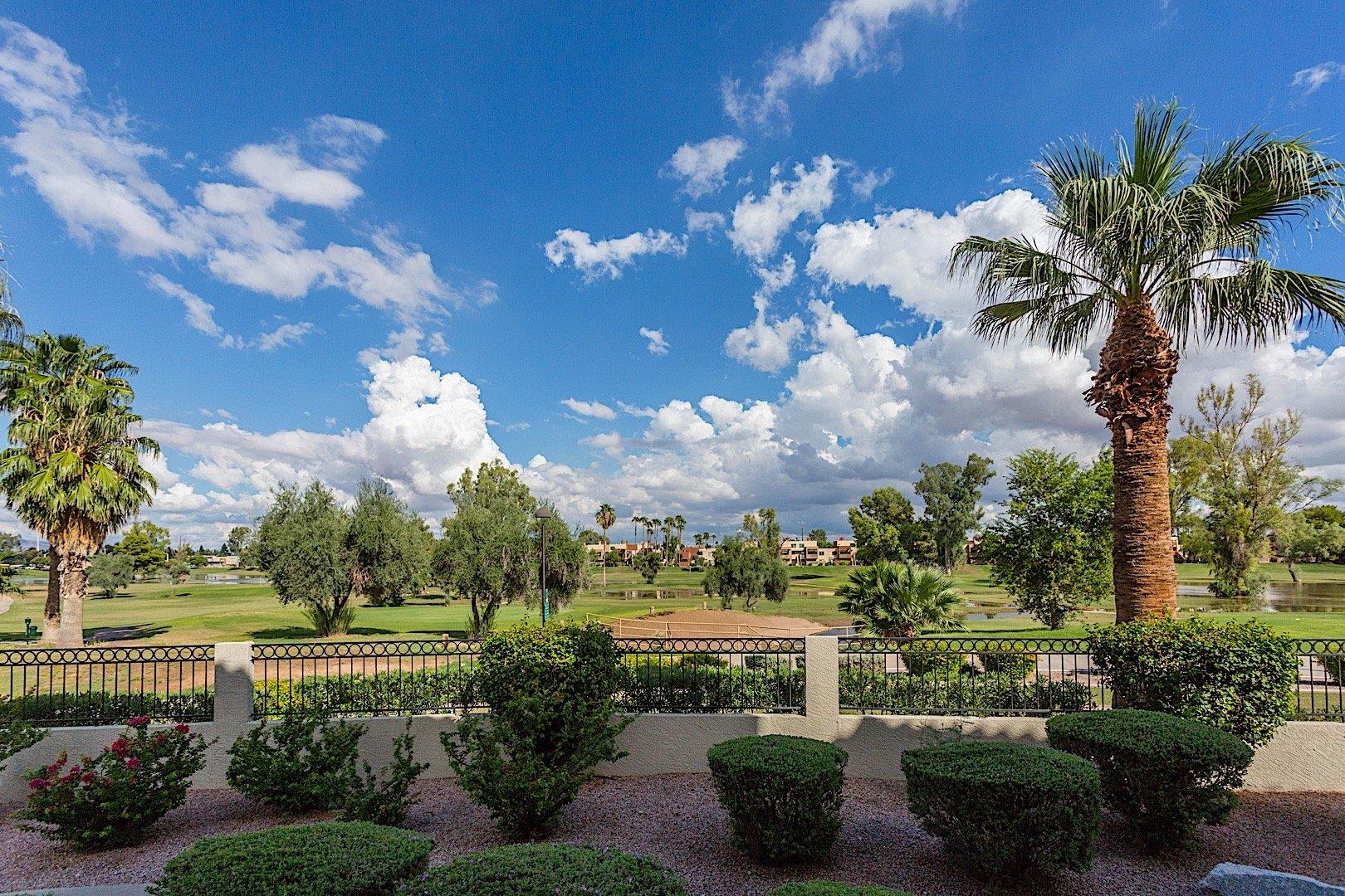 Views of golf course from patio